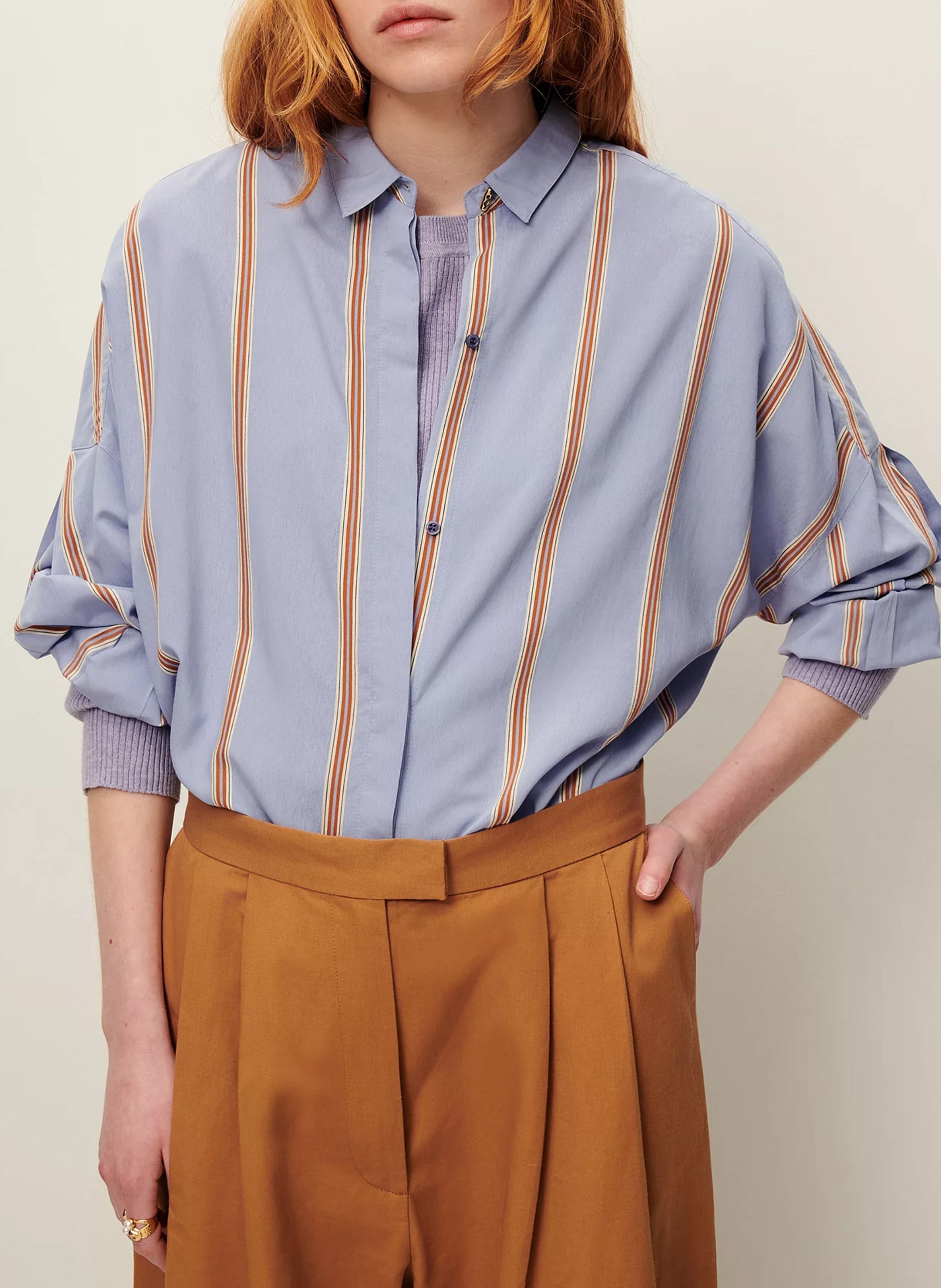 Chemise droite rayée celona SESSUN Bleu