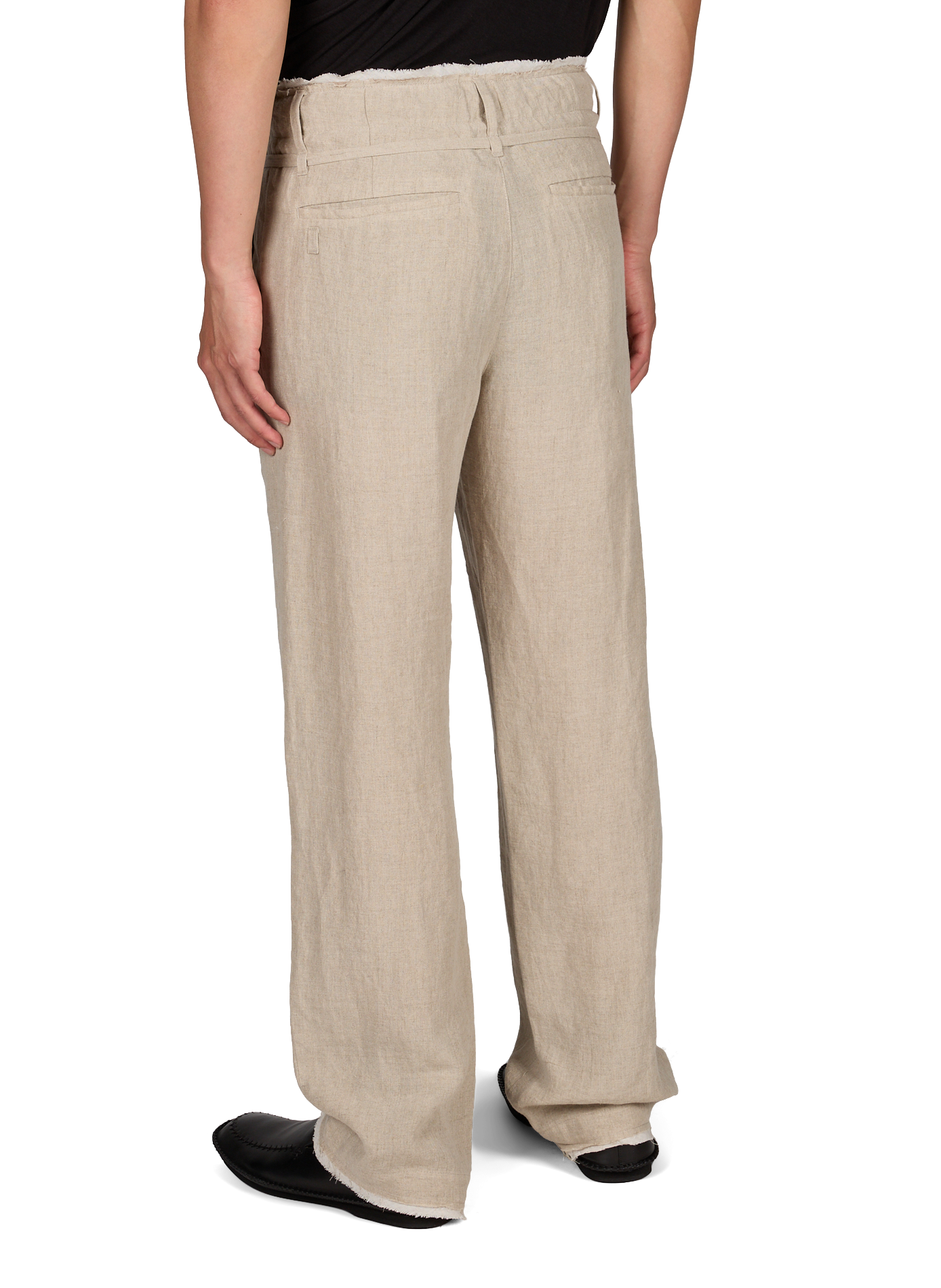 Textured pants with removable belt in blended cotton POST ARCHIVE FACTION Beige
