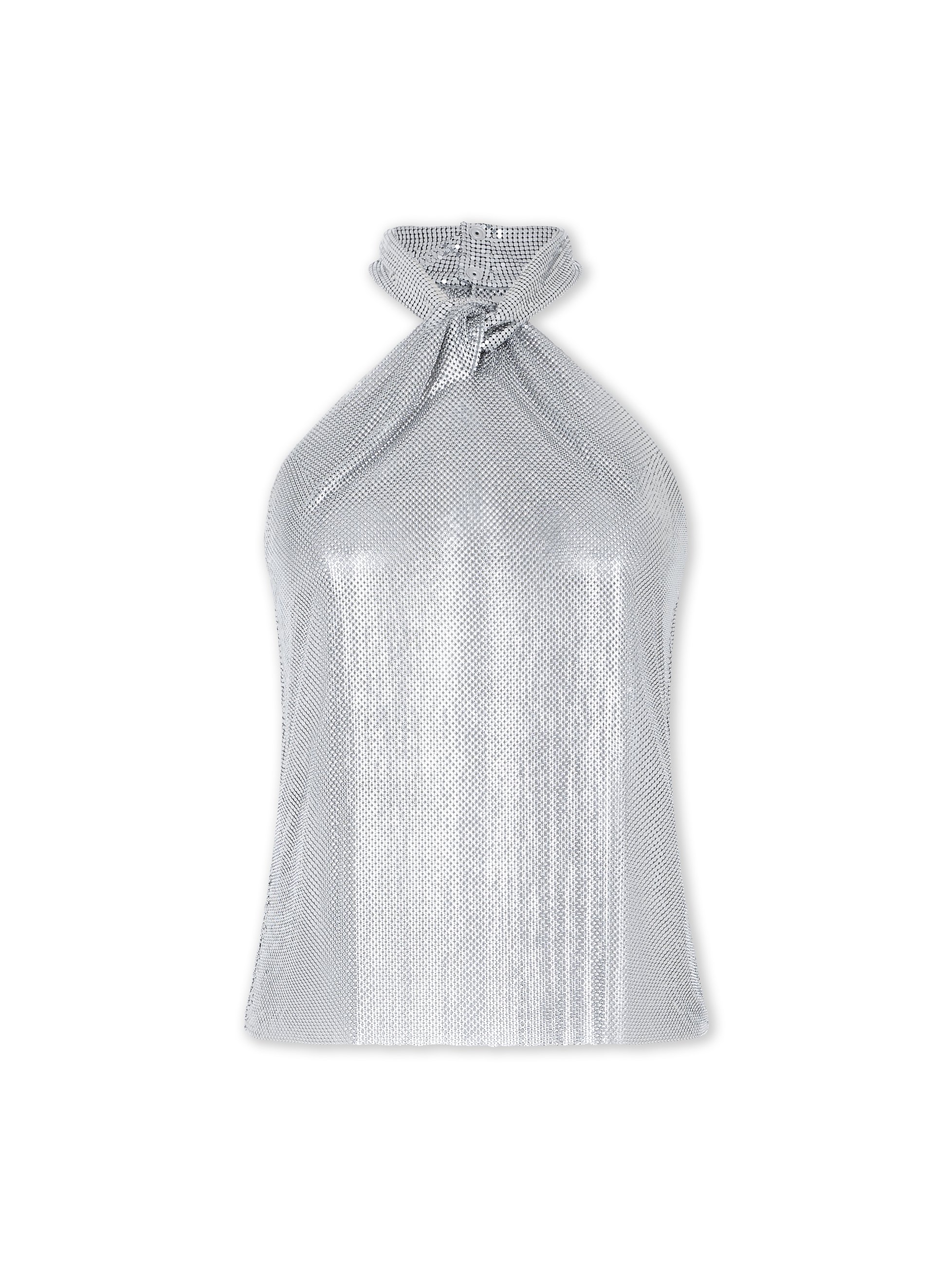 Top en mesh RABANNE Argent