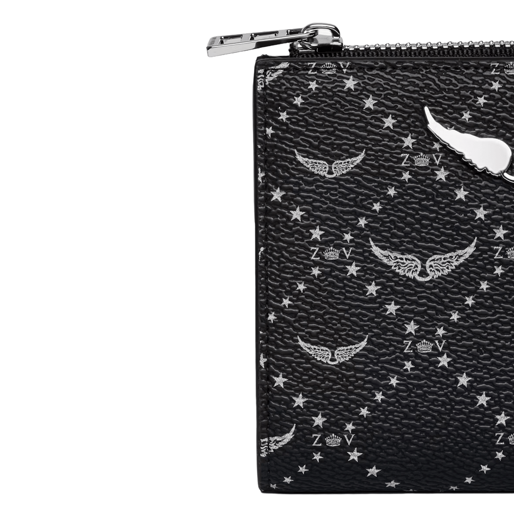 Portefeuille imprimé zippé zv wallet ZADIG&VOLTAIRE Black