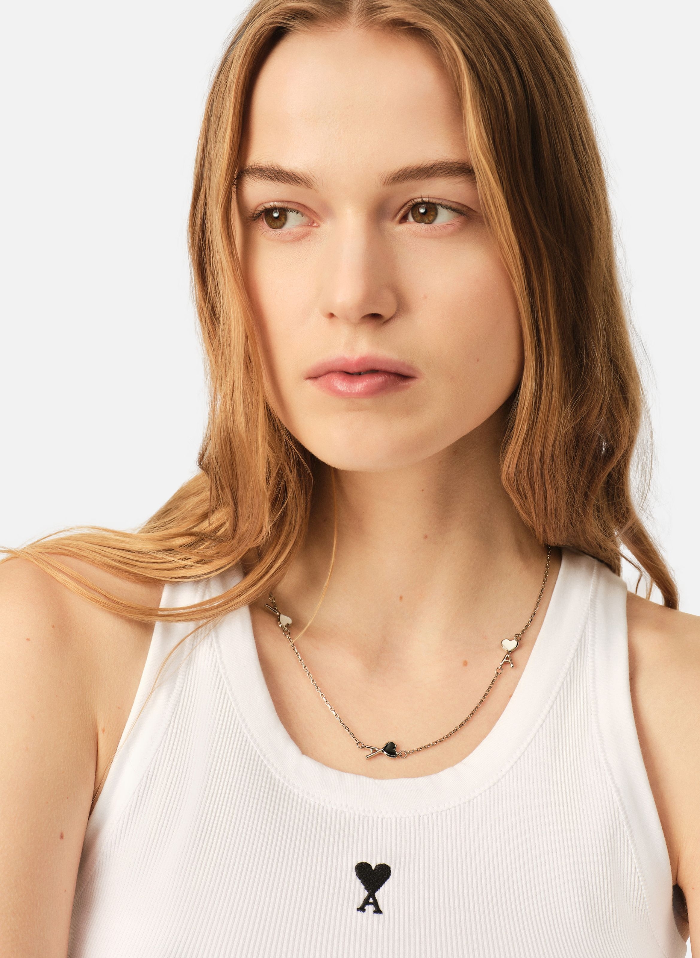 Collier unisexe en laiton ami de coeur martelé AMI PARIS Multicolore