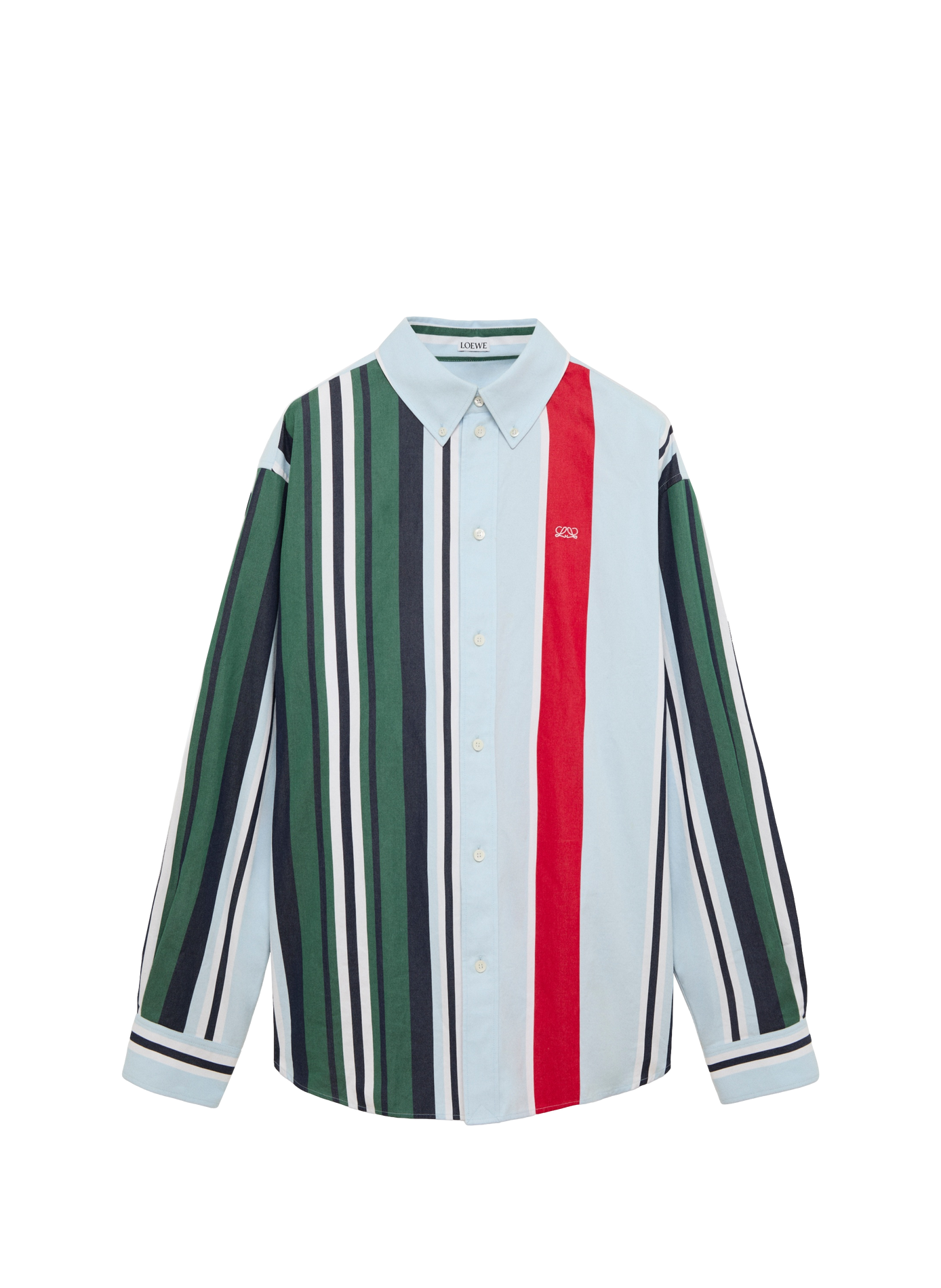 Chemise en sergé de coton rayé LOEWE Blau