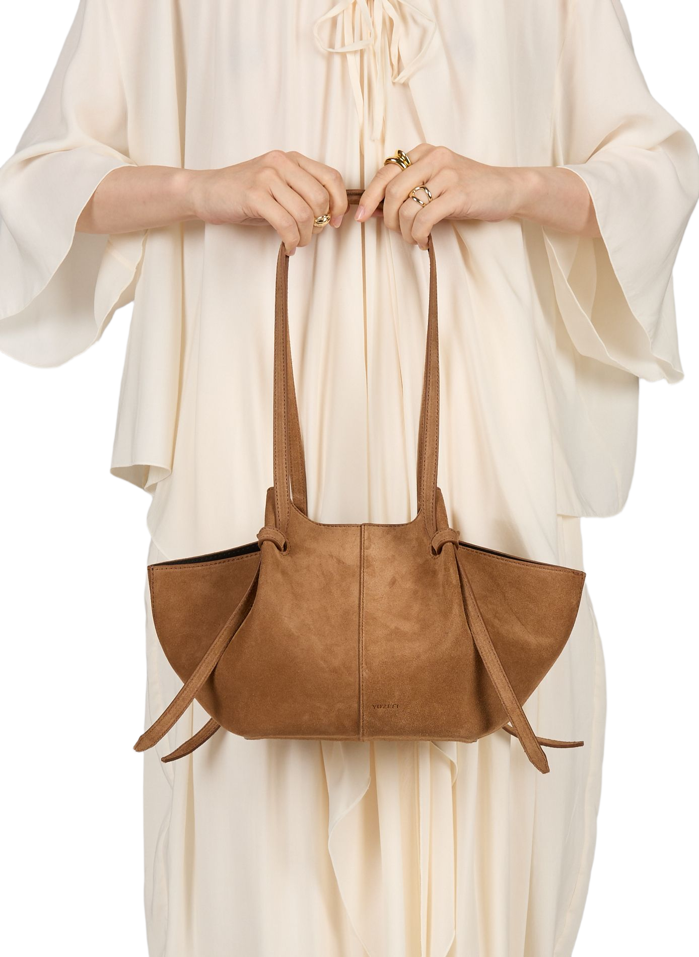 Leather baguette bag YUZEFI Pink