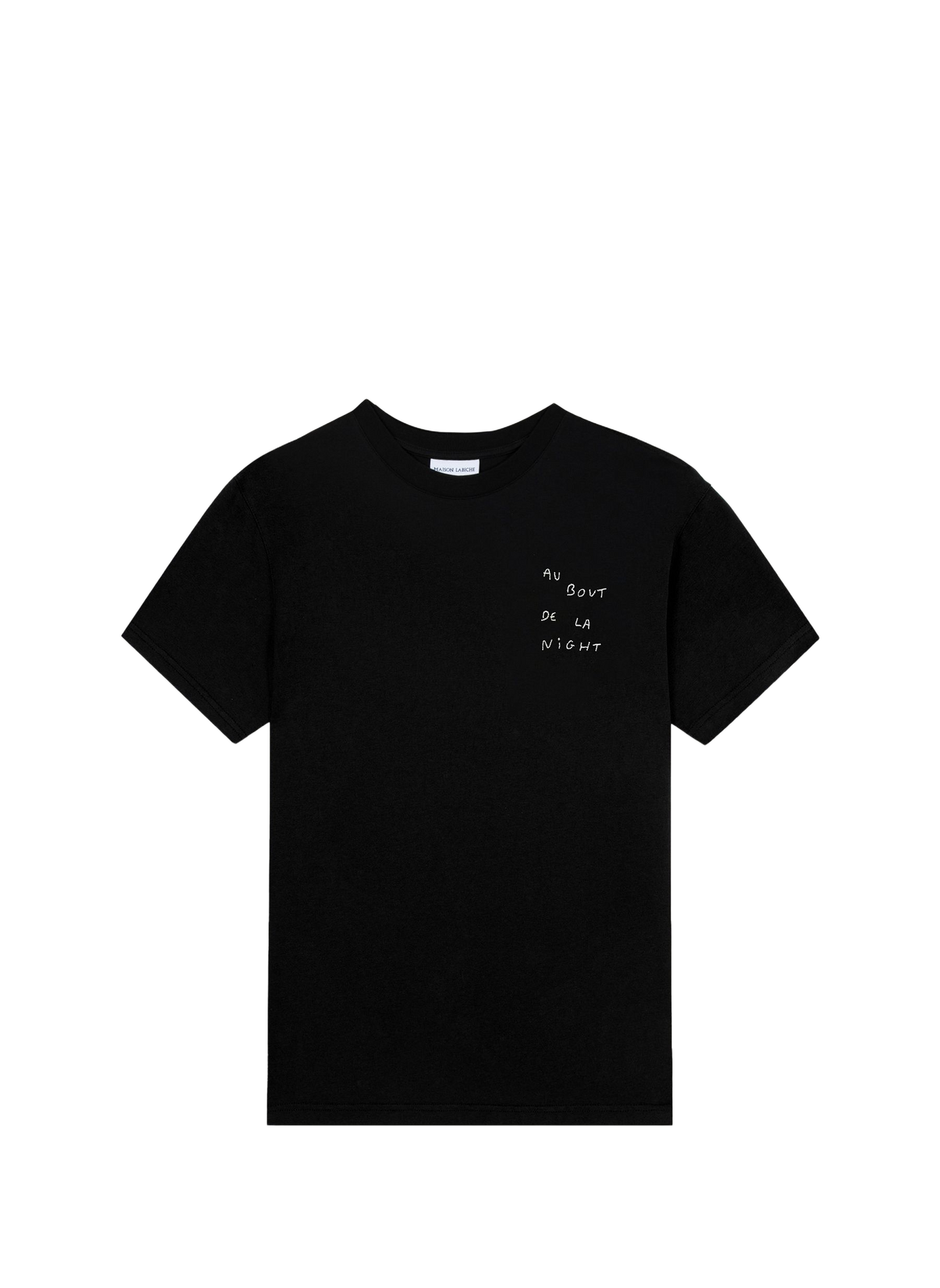 Popincourt embroidered cotton t-shirt MAISON LABICHE Black