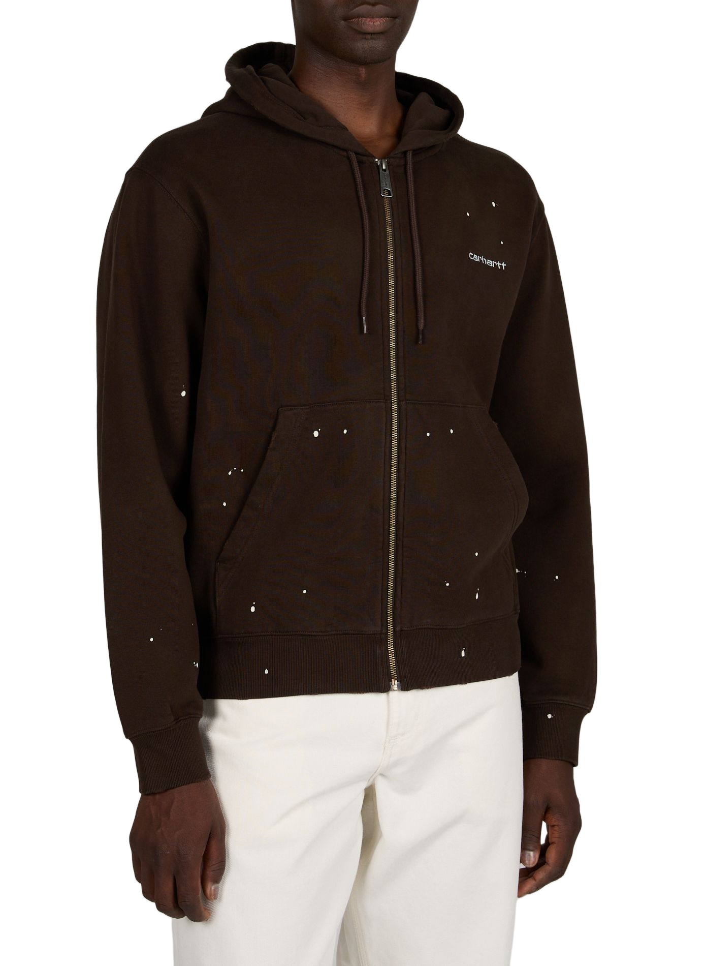 Hoodie ample brodé en coton CARHARTT WIP Marron
