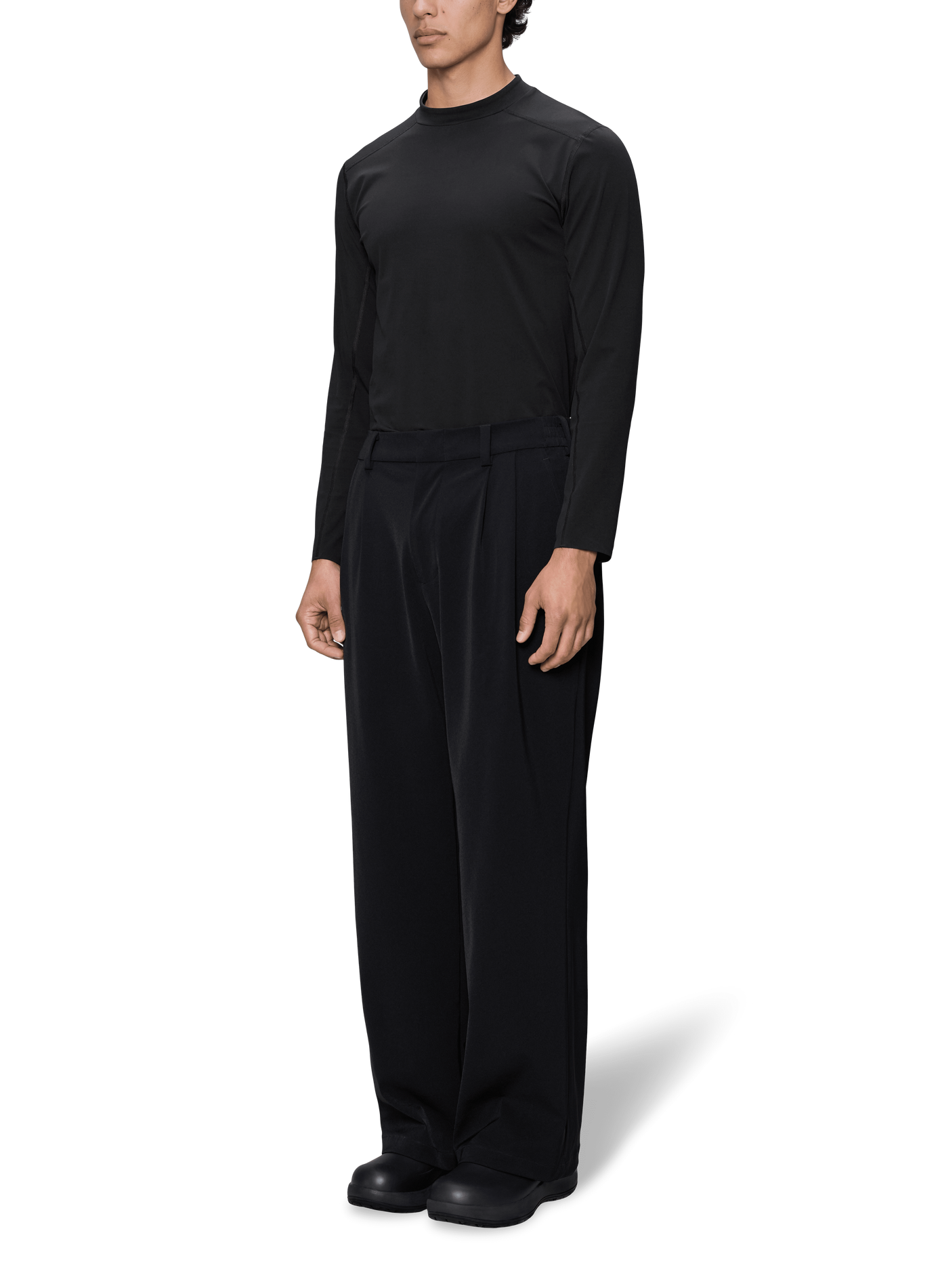 Pantalon large à pinces RAINS Noir