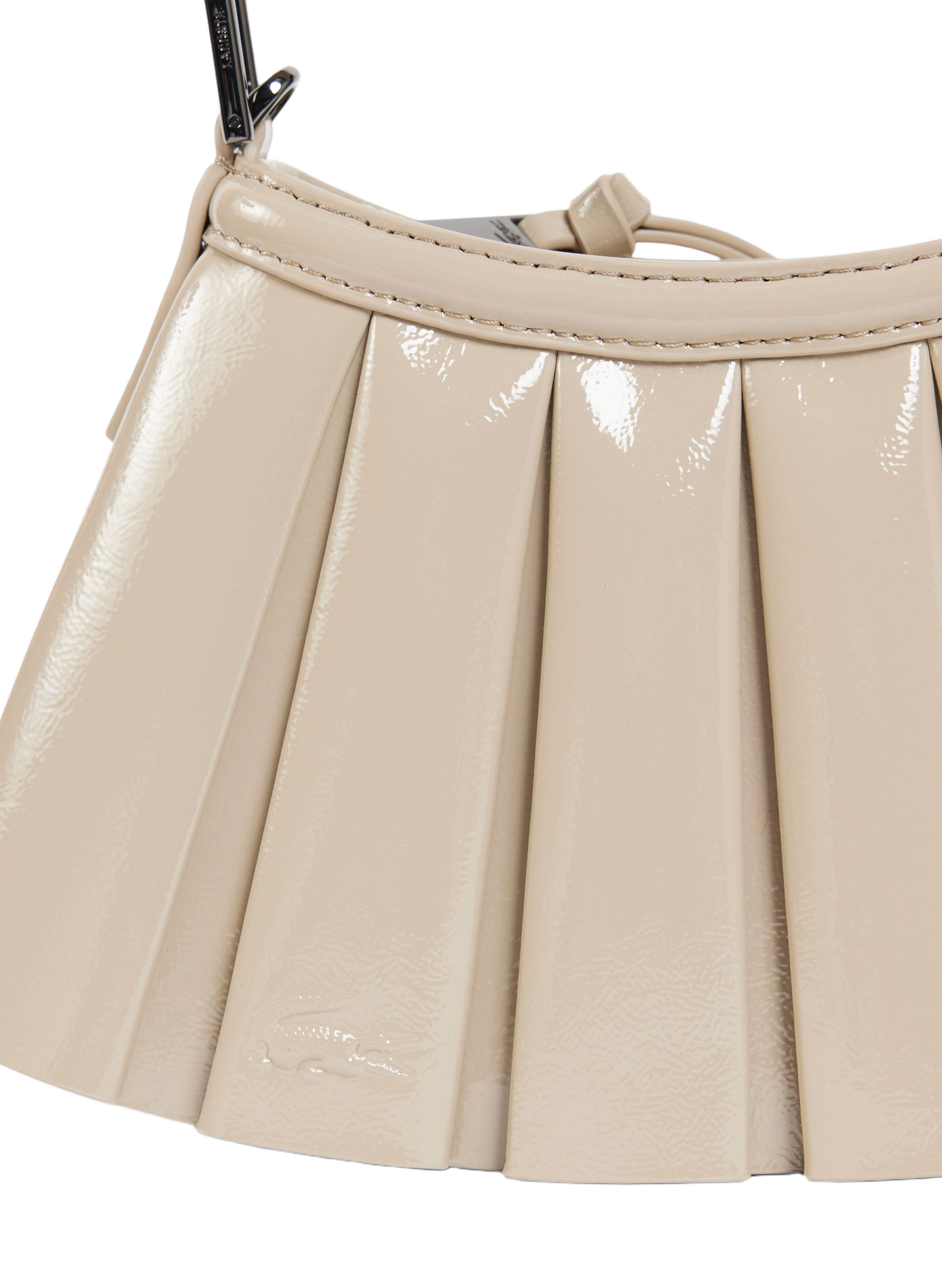 Mini Lenglen patent leather handbag LACOSTE Beige