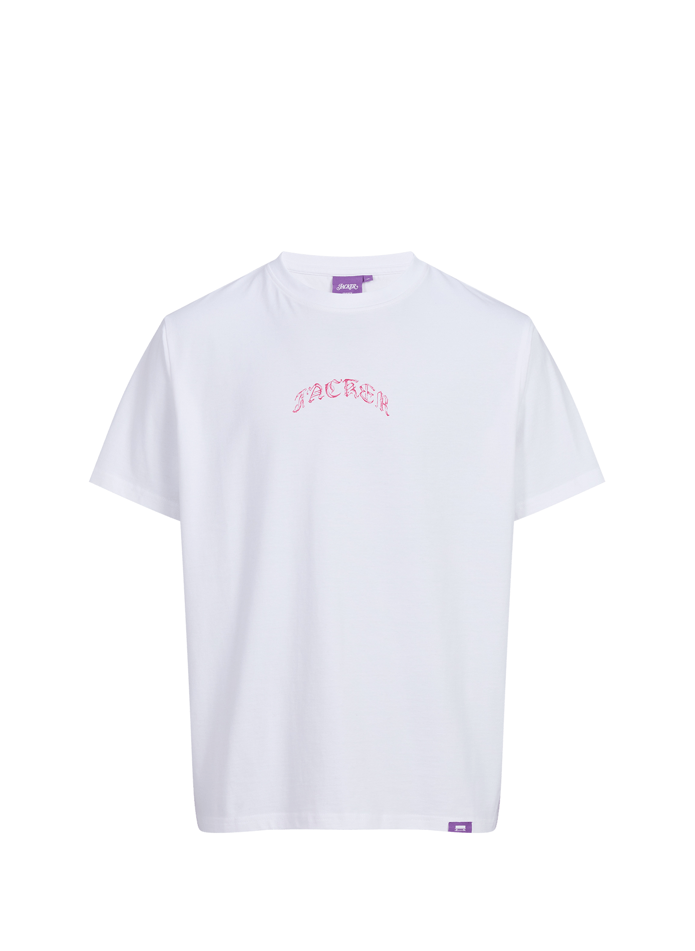 Straight-cut printed crew-neck T-shirt JACKER. White