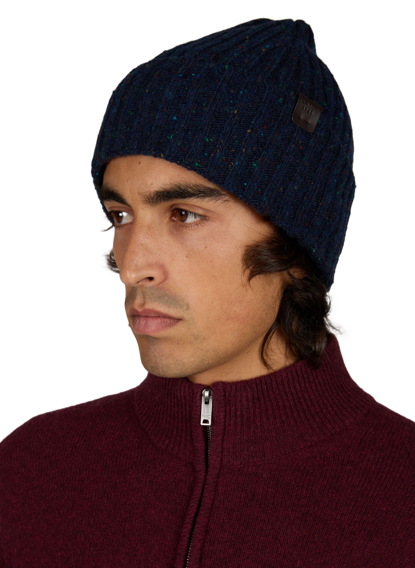 Ribbed cuffed beanie GANT Blue