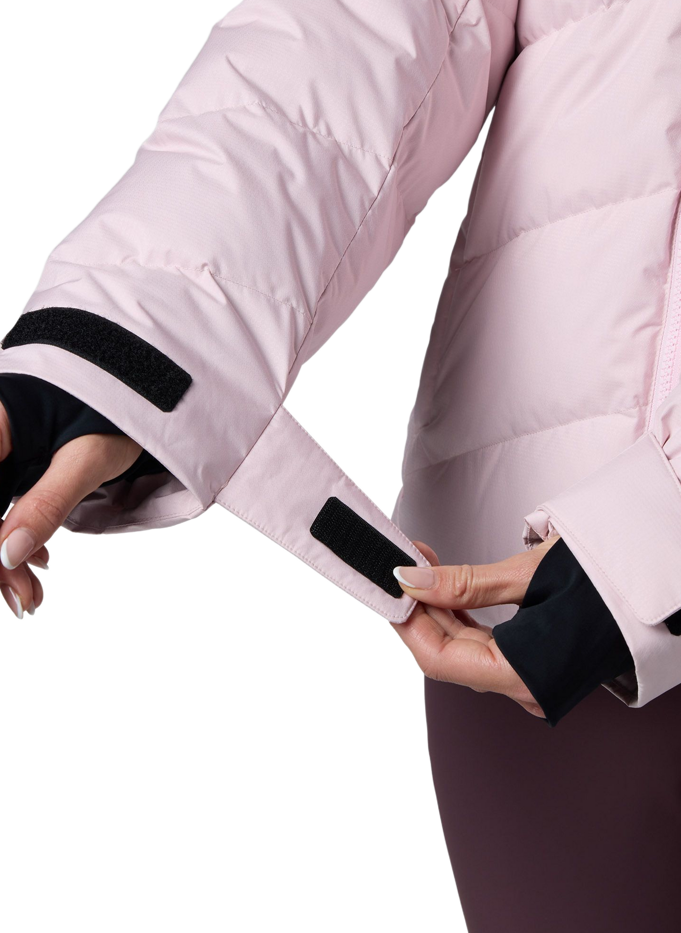 Gerade gesteppte Daunenjacke mit Kapuze ROSSIGNOL Rosa