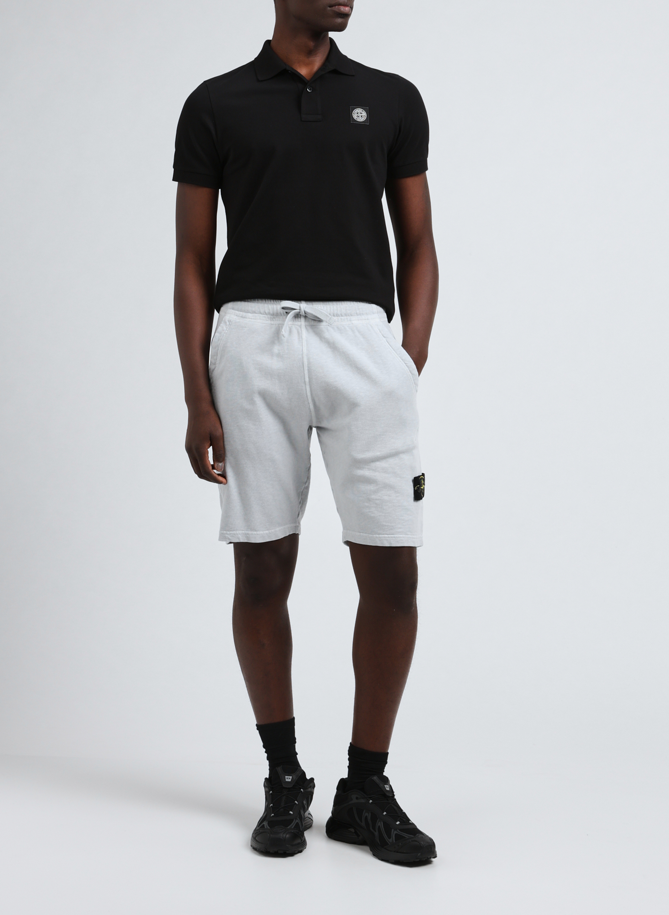 Kurze Baumwollhose STONE ISLAND Grau