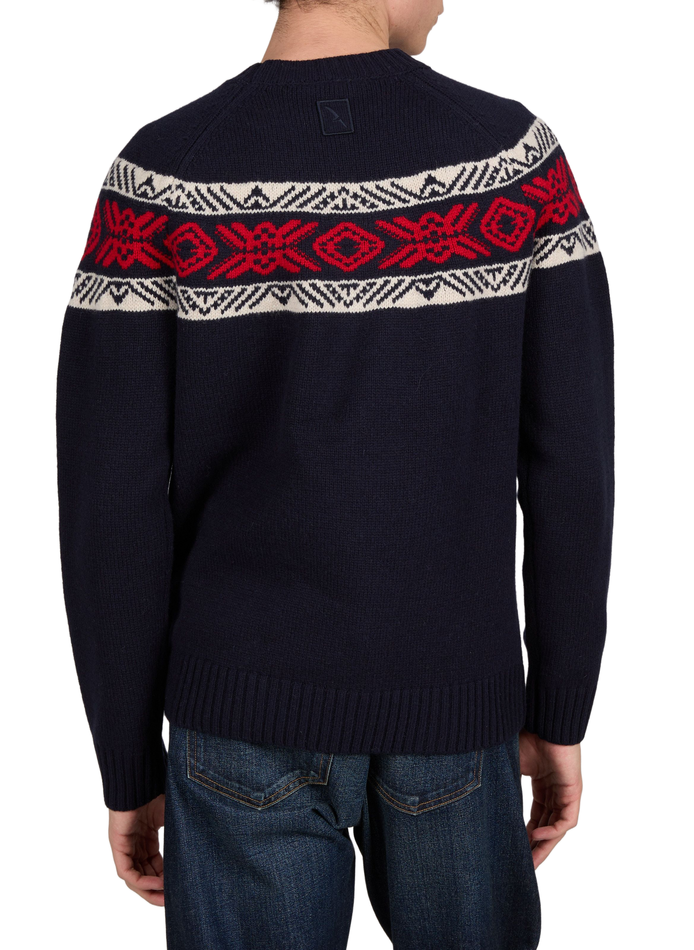 Straight-fit cotton jacquard sweater with a crew neck AIGLE Multicolour