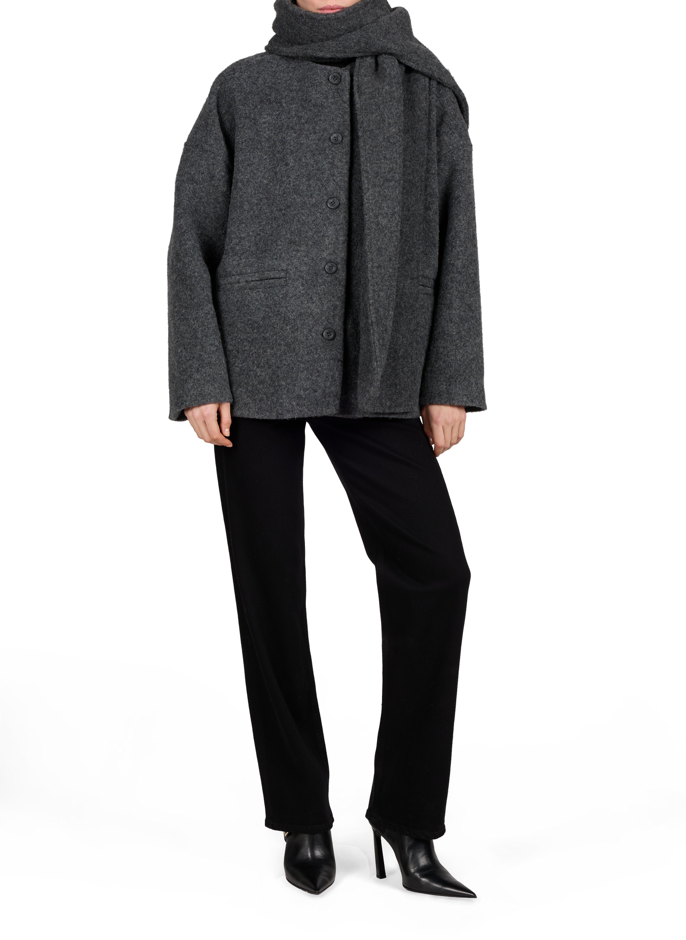 Oversized checked jacket OBJECT Grey