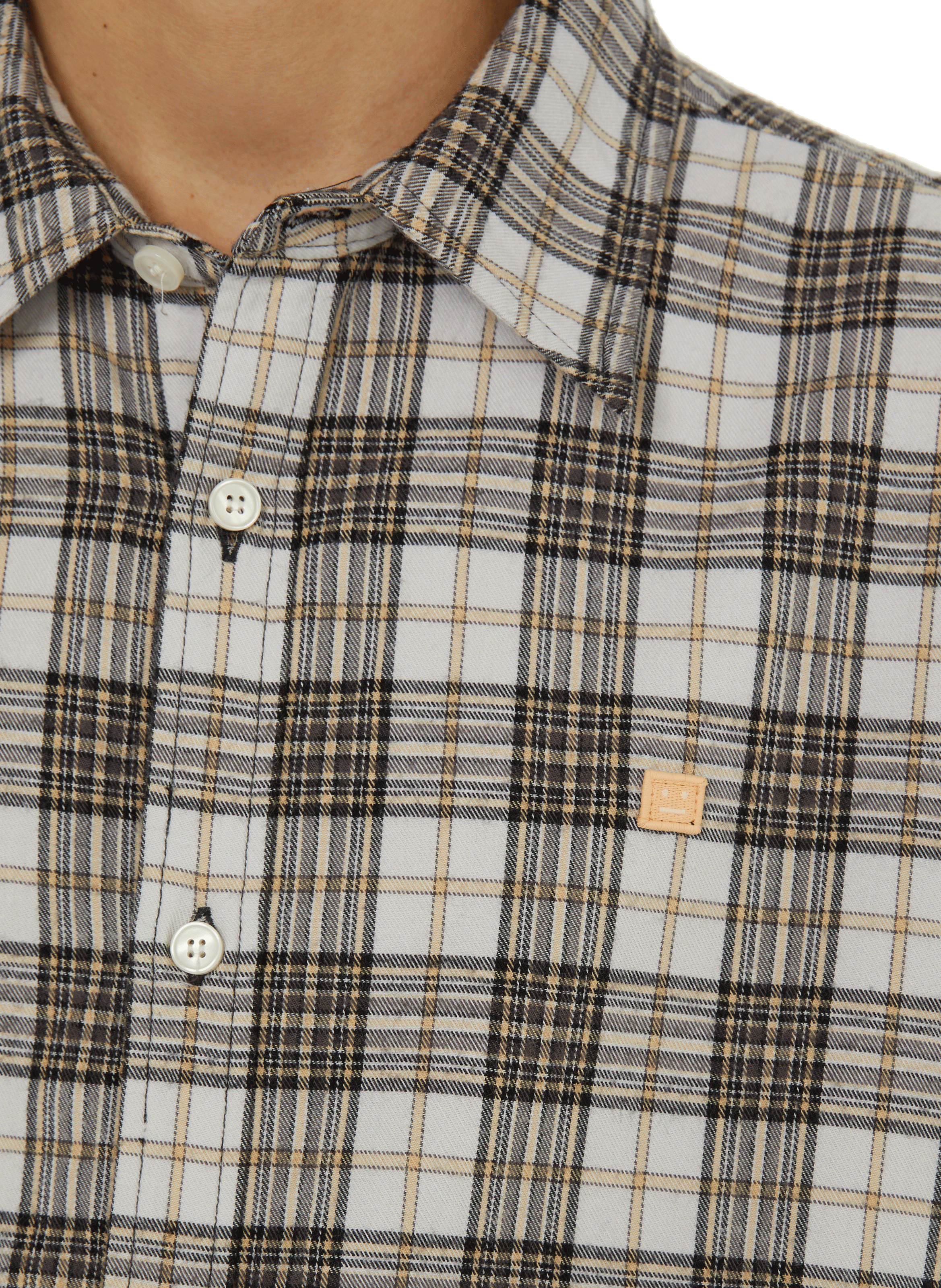 Chemise à carreaux en coton ACNE STUDIOS Gris