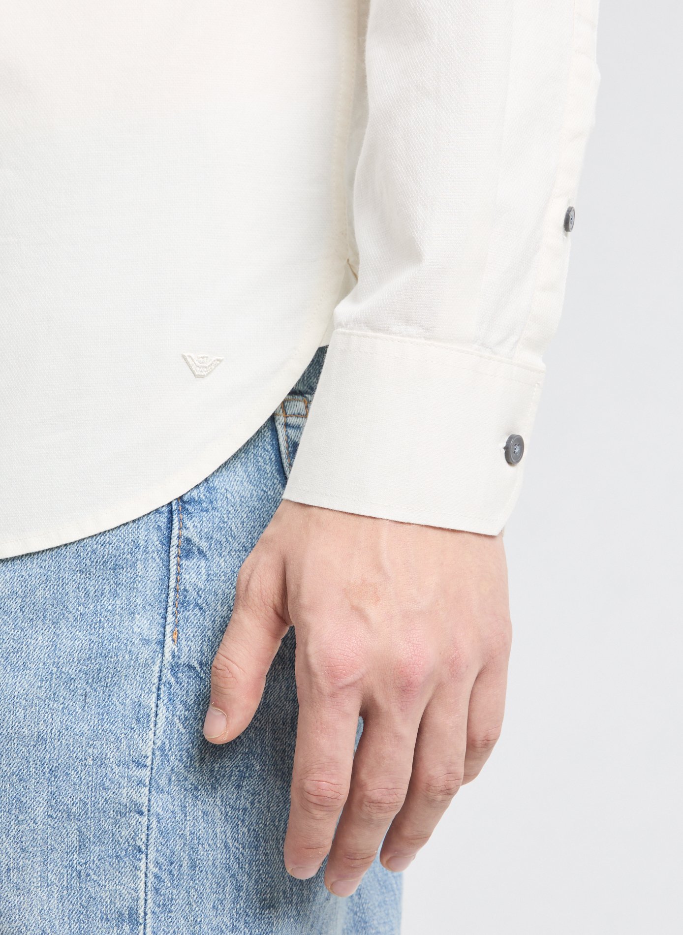 Mao collar shirt EMPORIO ARMANI White