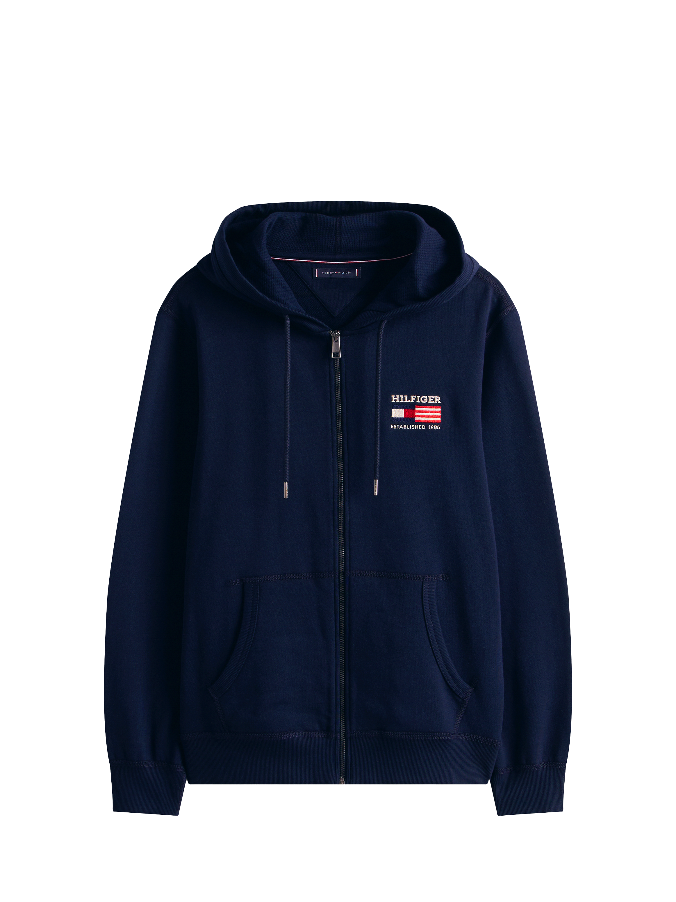 Hoodie zippé en coton TOMMY HILFIGER Bleu