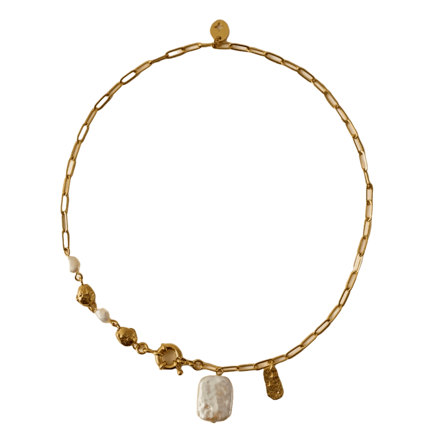 Collier en laiton recyclé mélangé choya pearl r SESSUN Doré