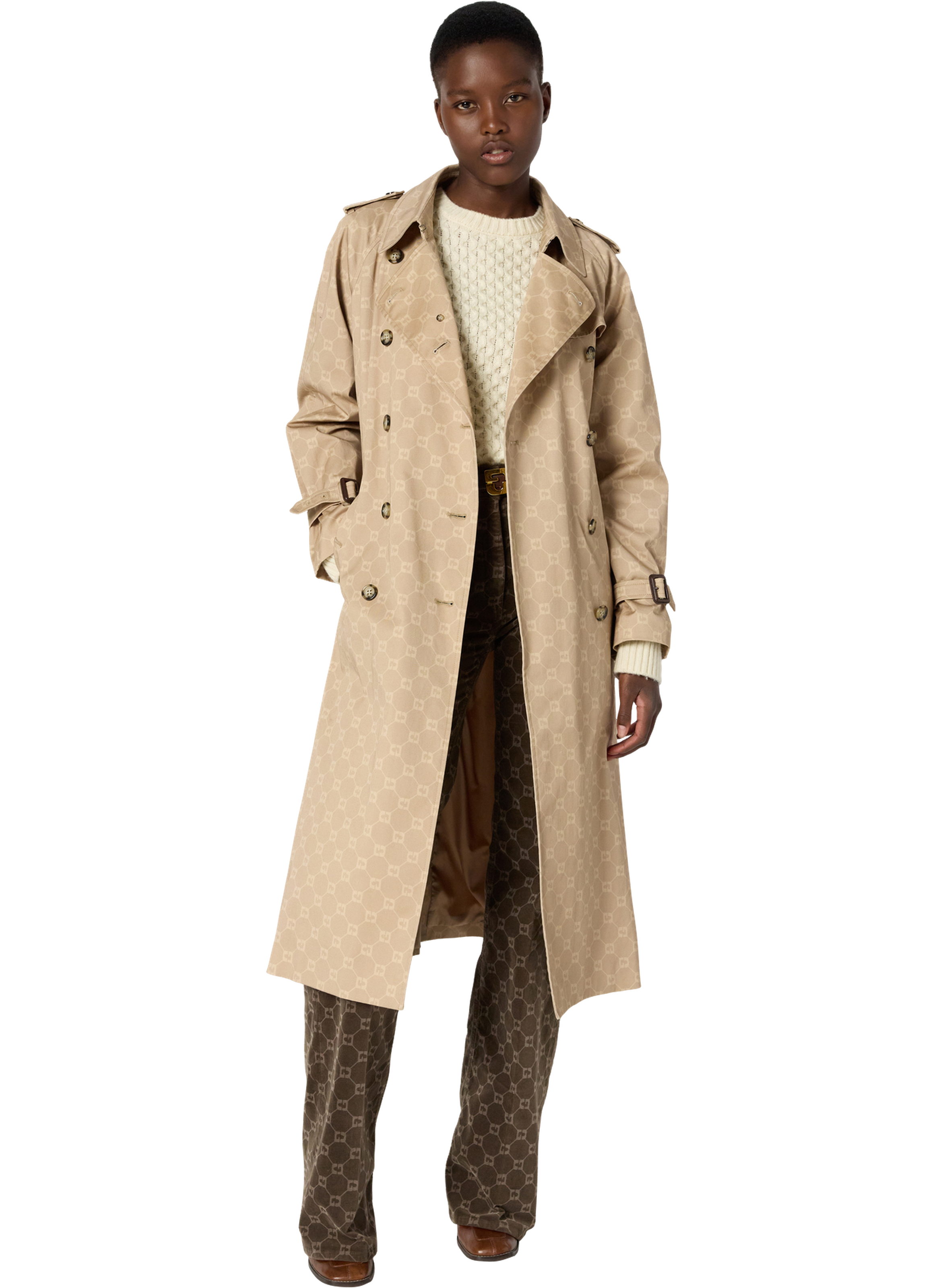Trench long à monogramme - serge GERARD DAREL Beige