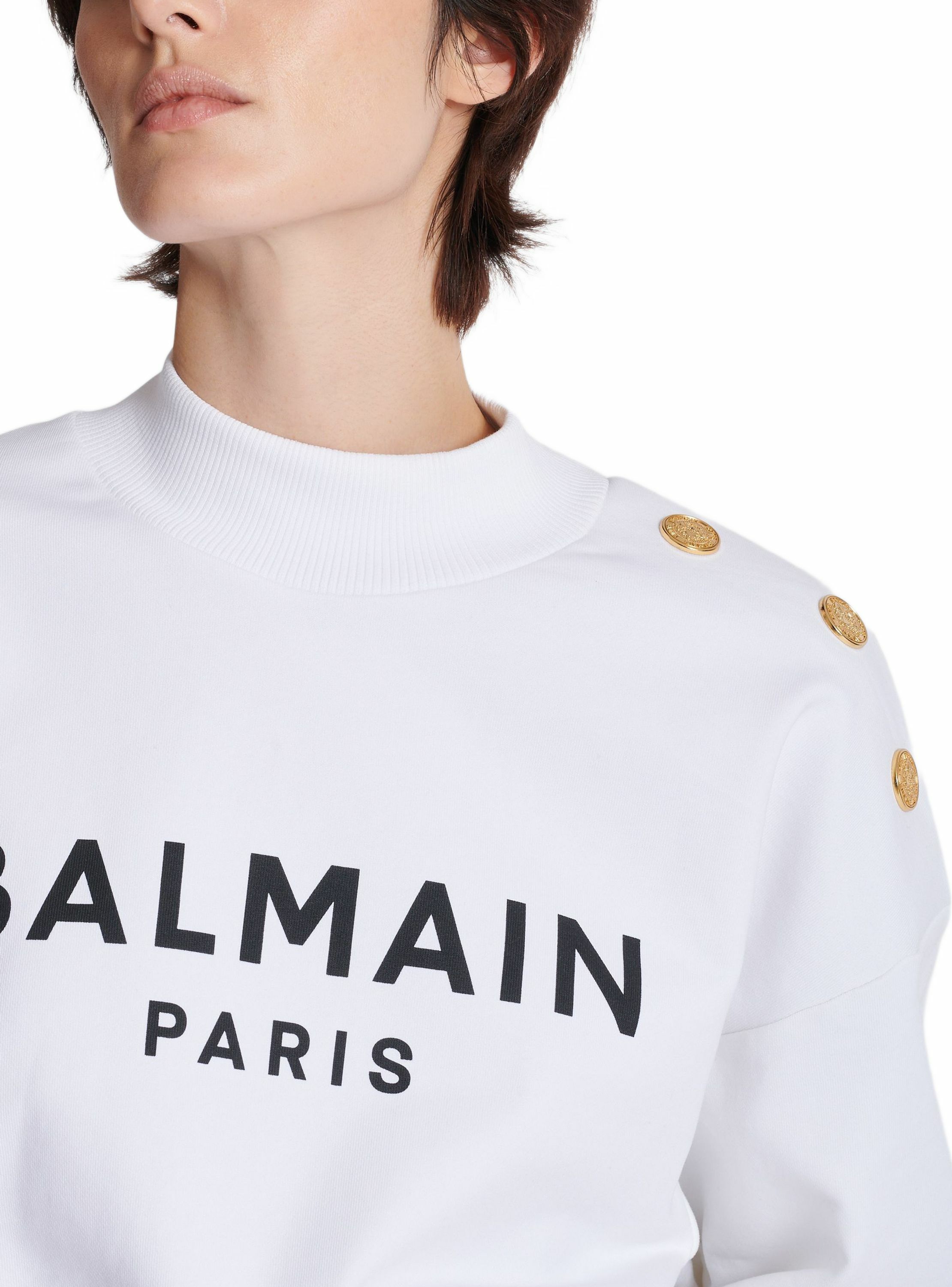 Sweatshirt imprimé balmain paris BALMAIN Blanc