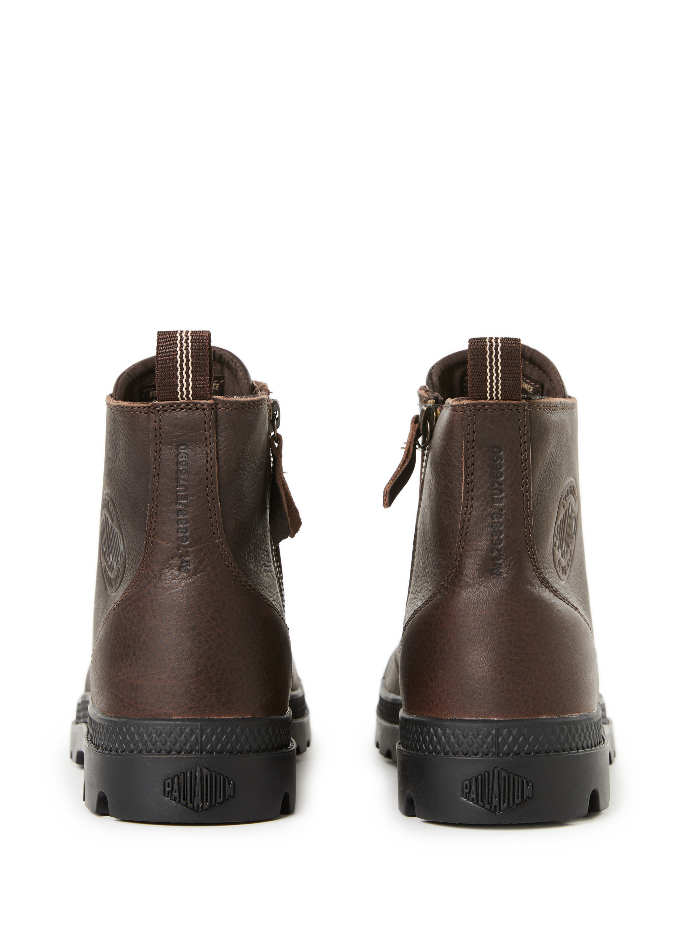 Boots unies en cuir PALLADIUM Marron