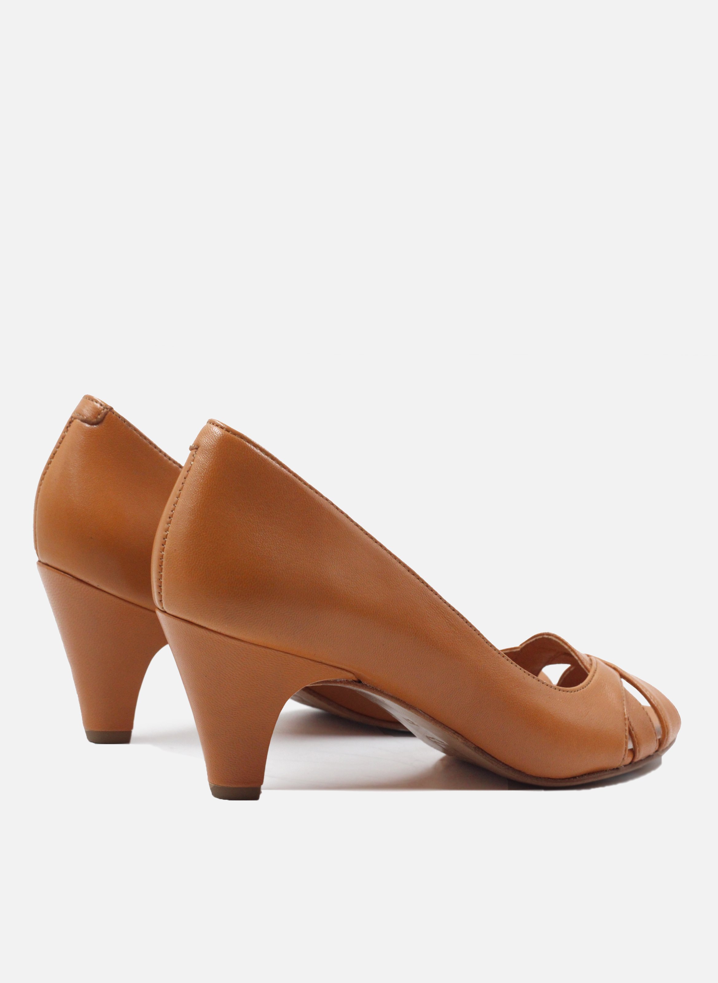 Escarpins justine cuir lisse JULES & JENN Marron