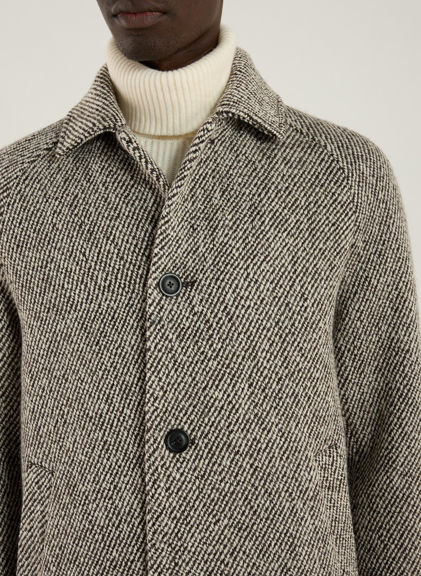 Veste mi-longue en laine mélangée LES DEUX Gris