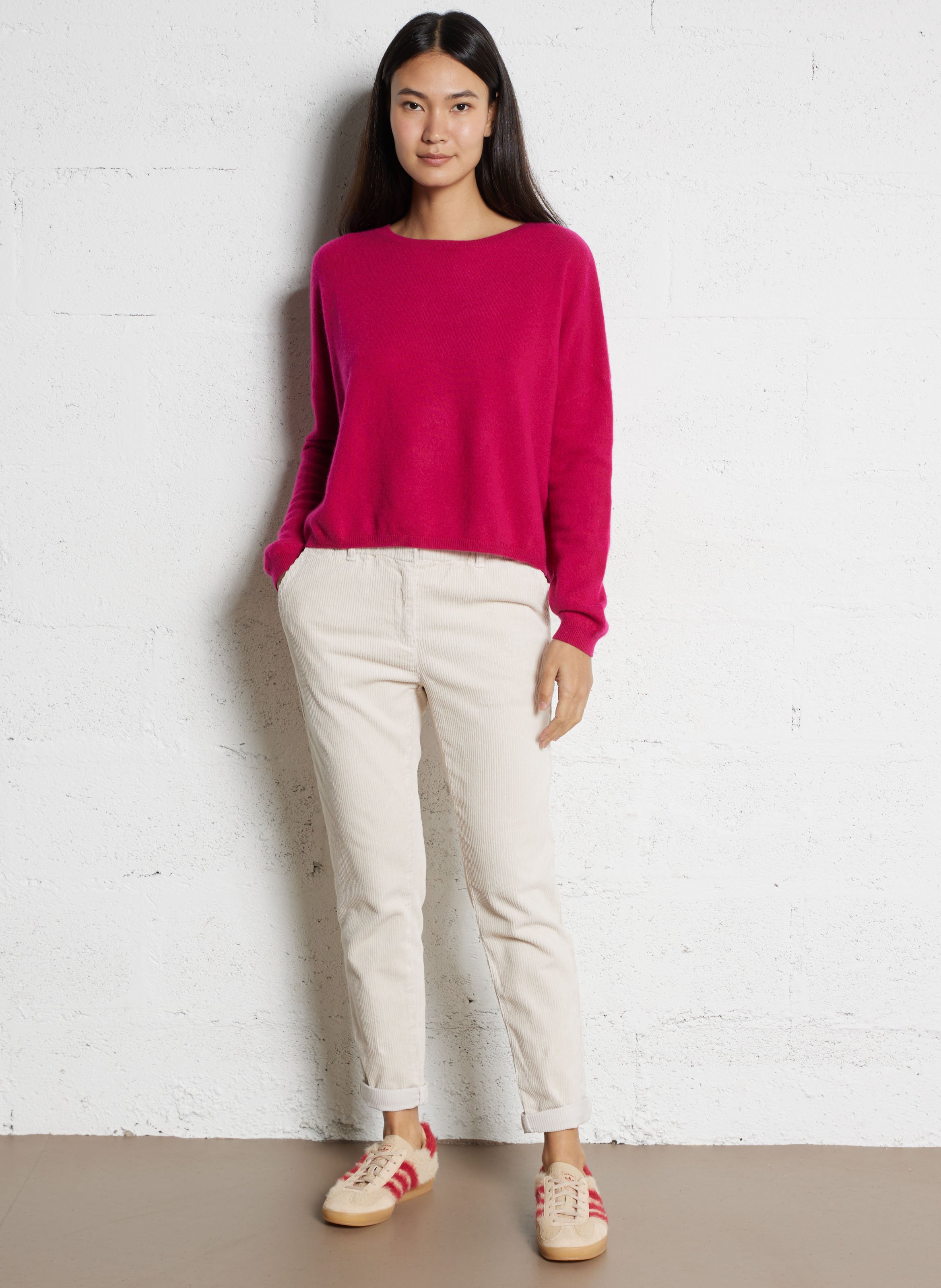 Pantalon carotte en coton sabil MAISON 123 Beige