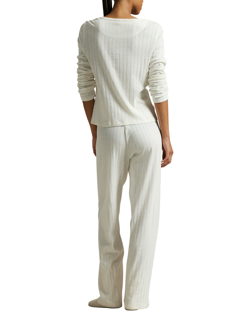Ensemble de pyjama en maille pointelle de coton POLO RALPH LAUREN Beige