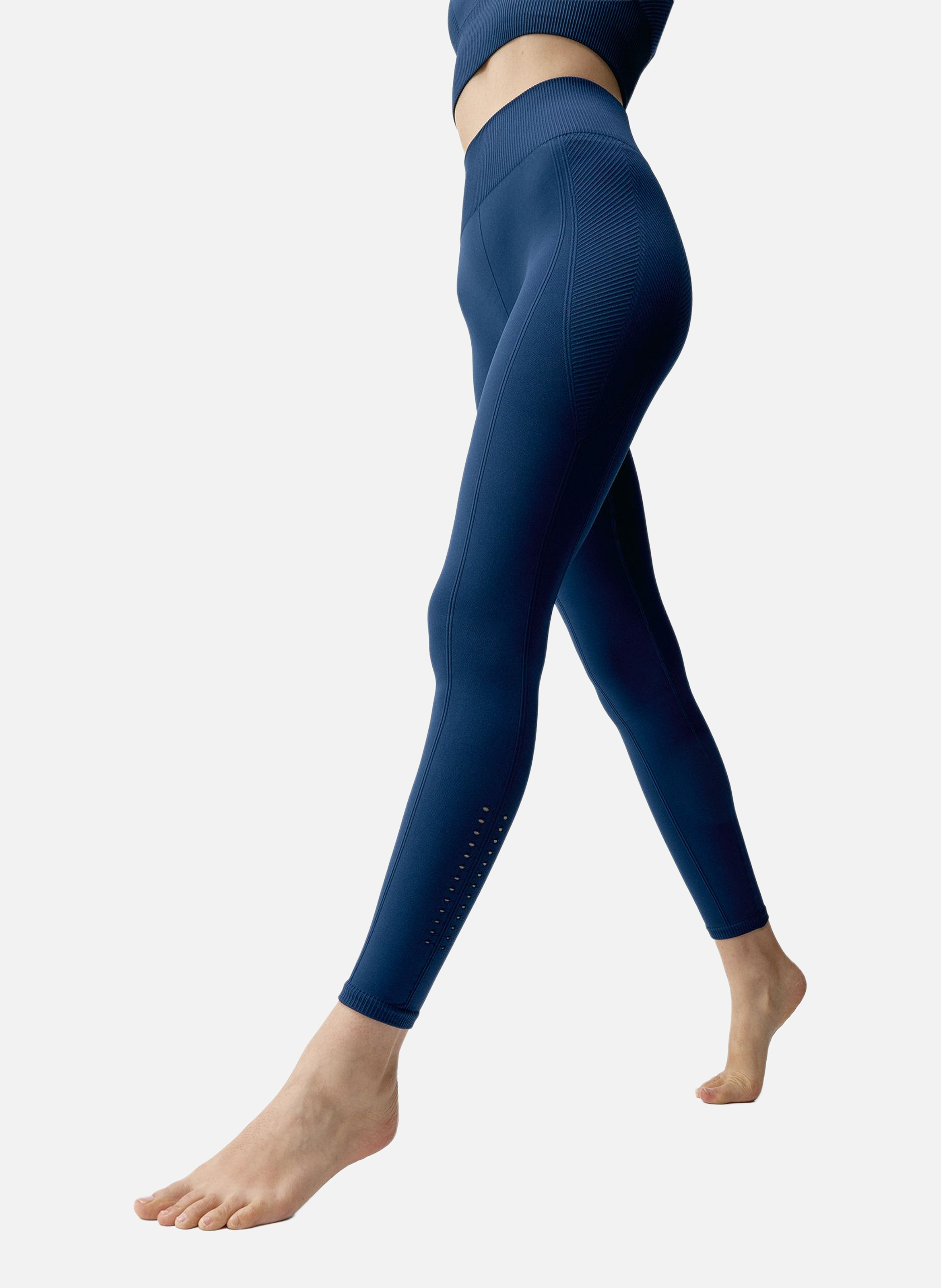 Legging de sport long seamless india BORN LIVING YOGA Bleu