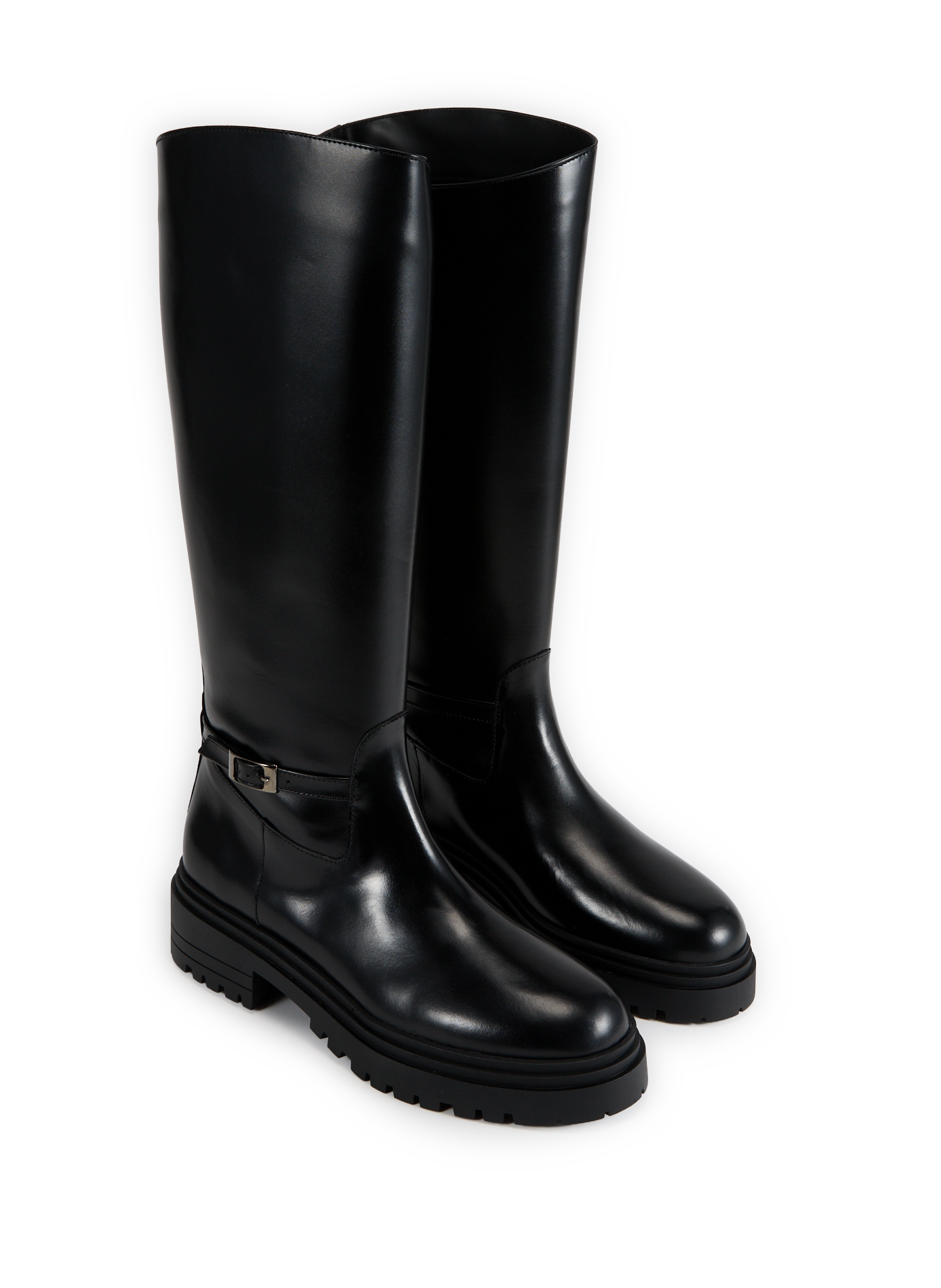 Bottes crantées en cuir BOBBIES Noir