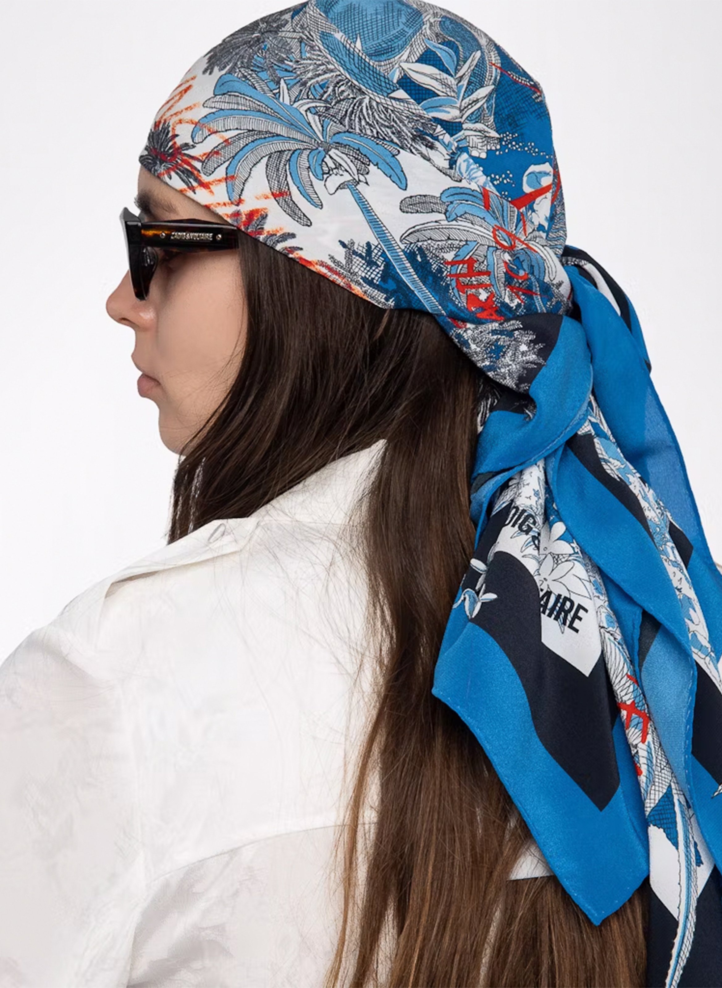 Foulard en soie imprimée blondie ZADIG&VOLTAIRE Bleu