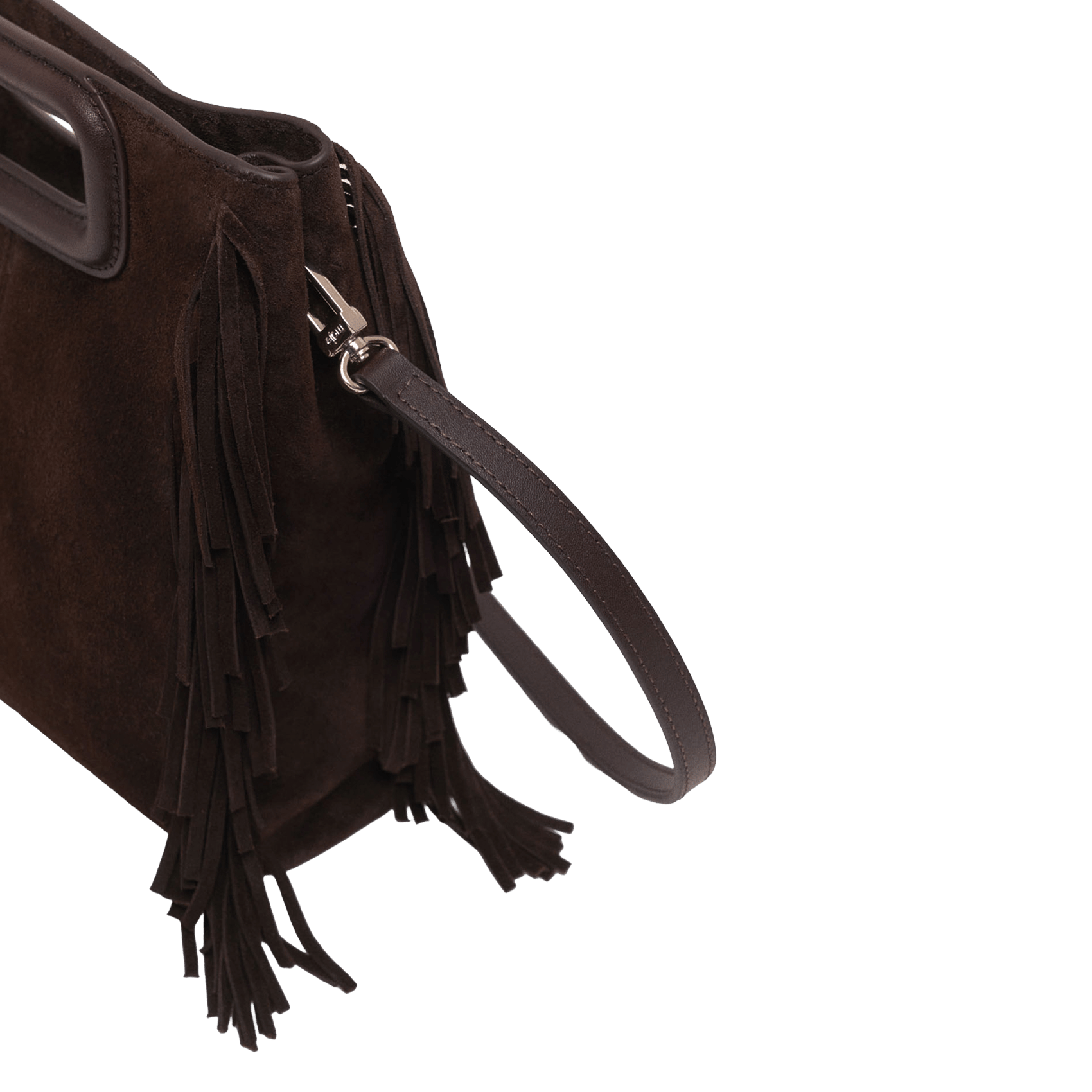 Sac bandoulière en cuir m MAJE Marron