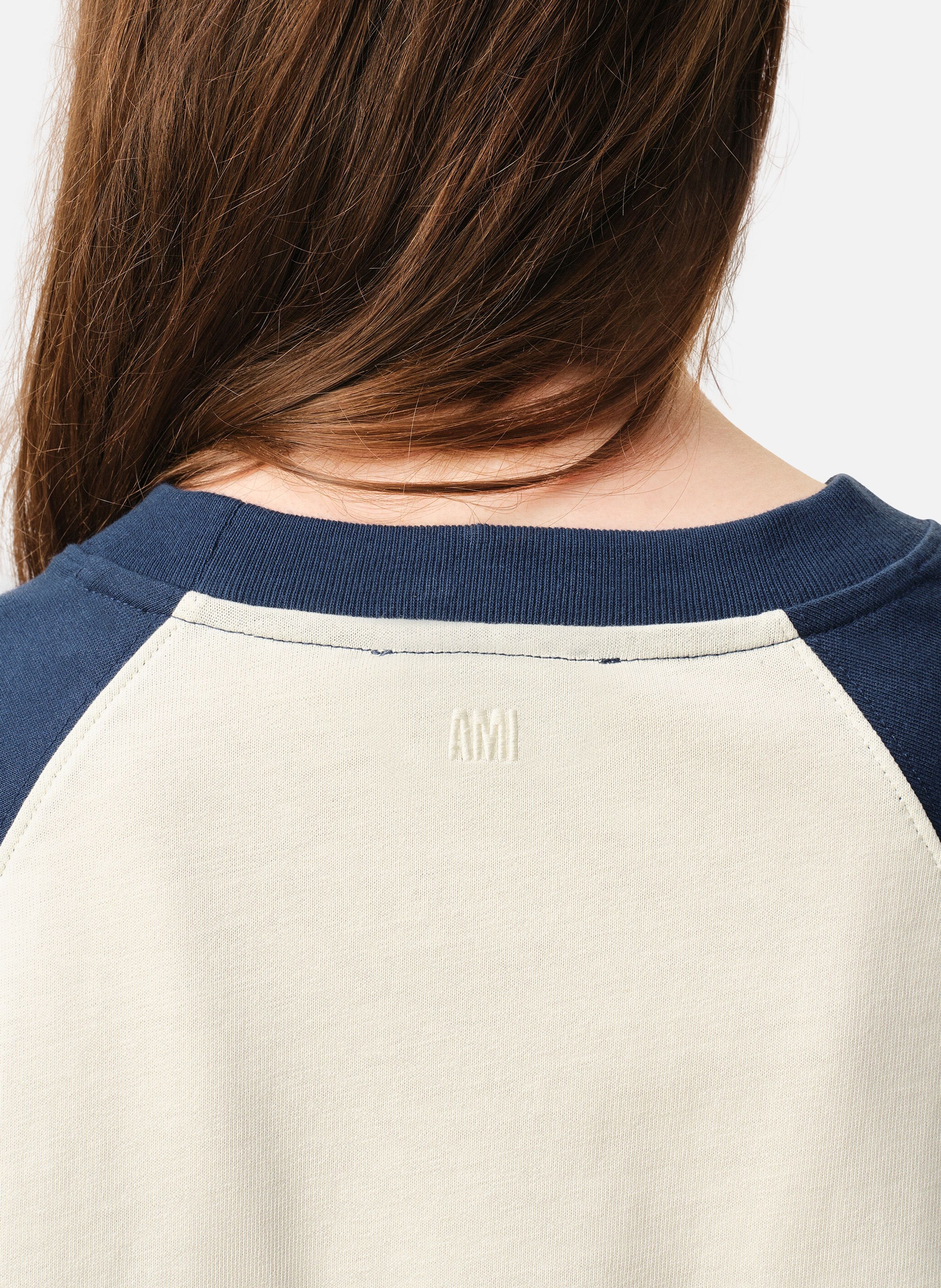 T-shirt ami de coeur en crochet unisexe en coton AMI PARIS Bleu