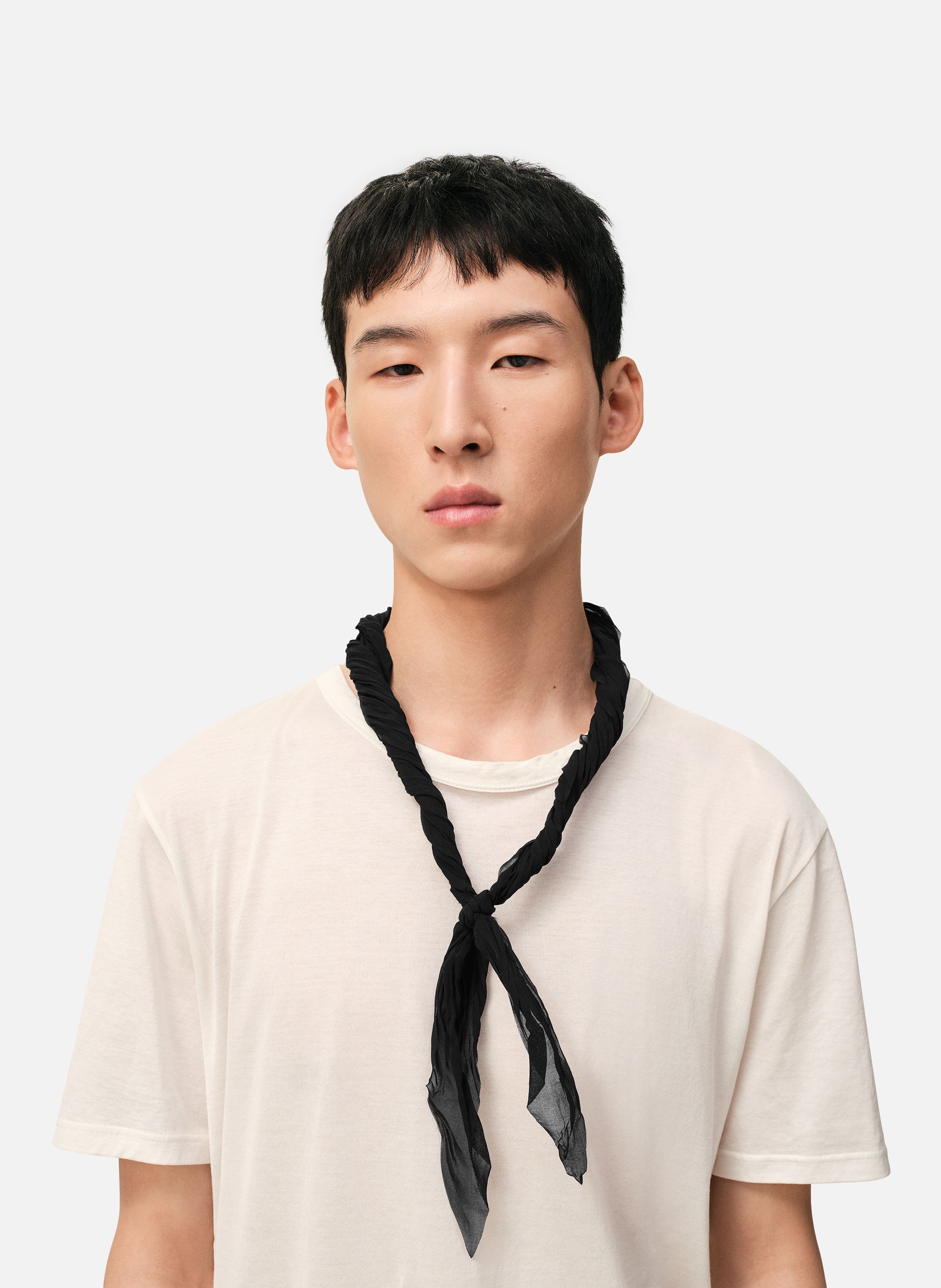 Foulard froissé unisexe AMI PARIS Noir