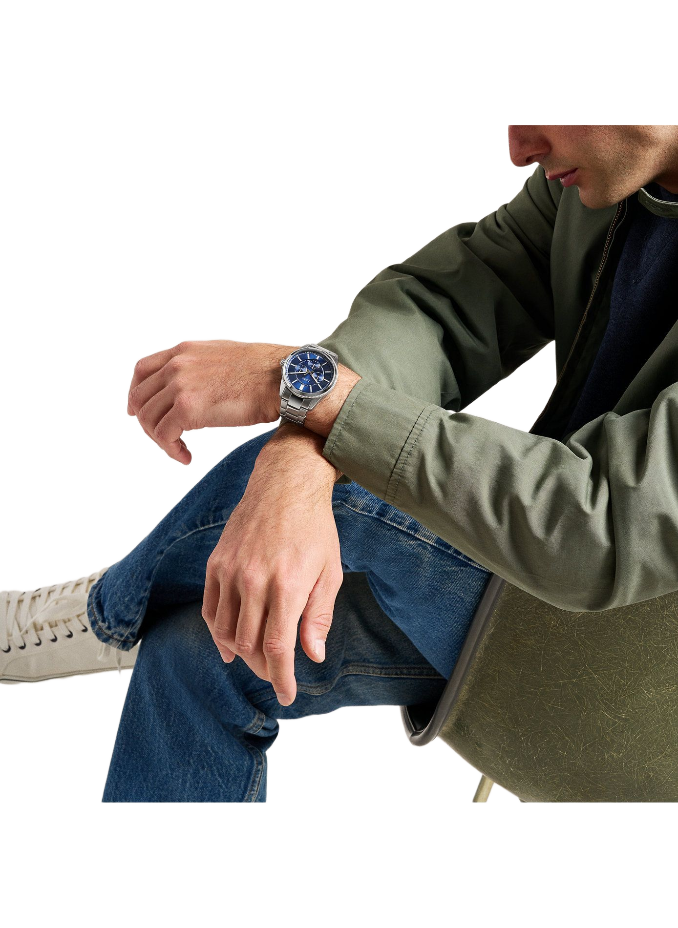 Montre Pearson en acier FOSSIL Bleu