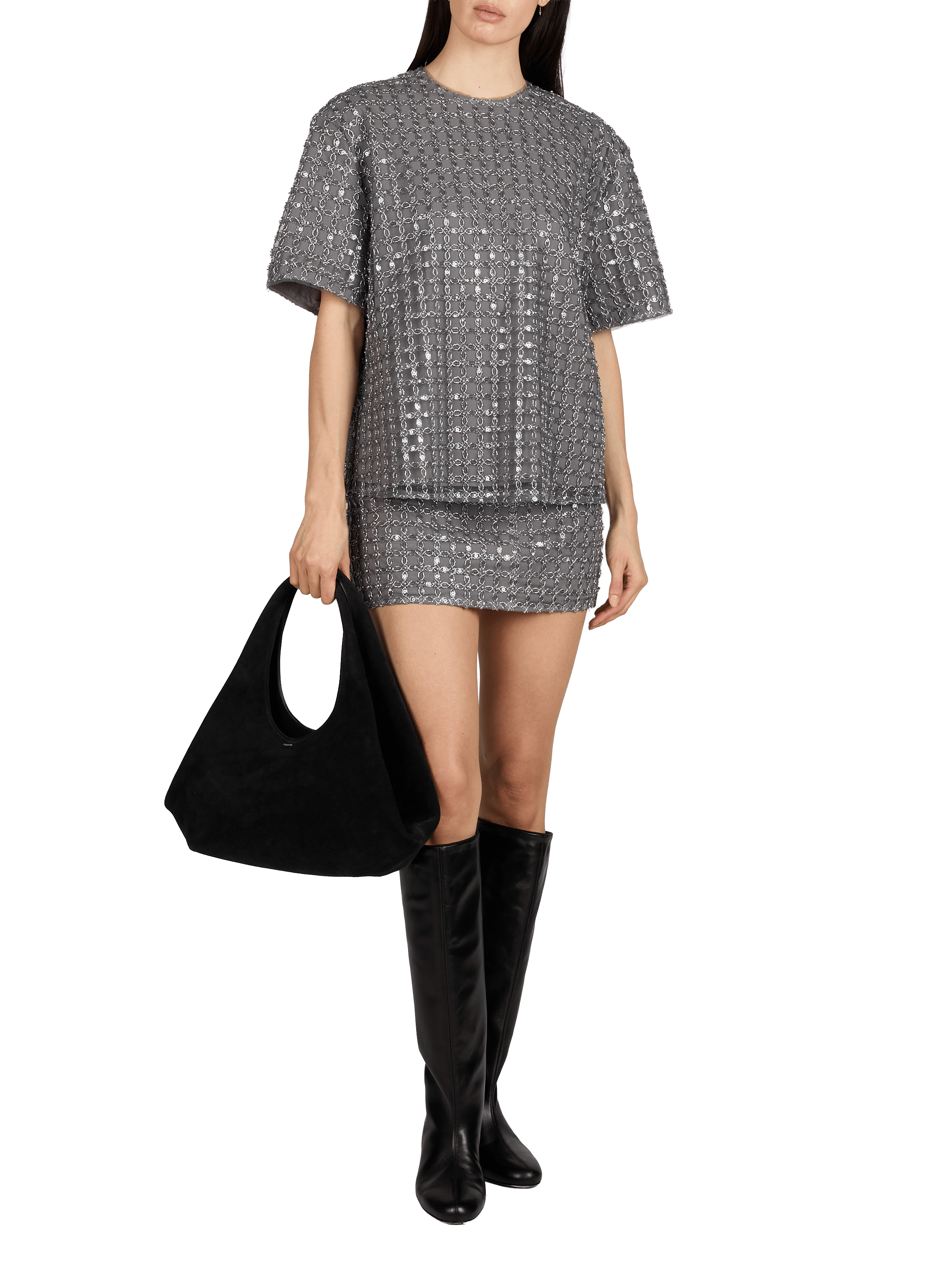 Suede handbag COPERNI Black