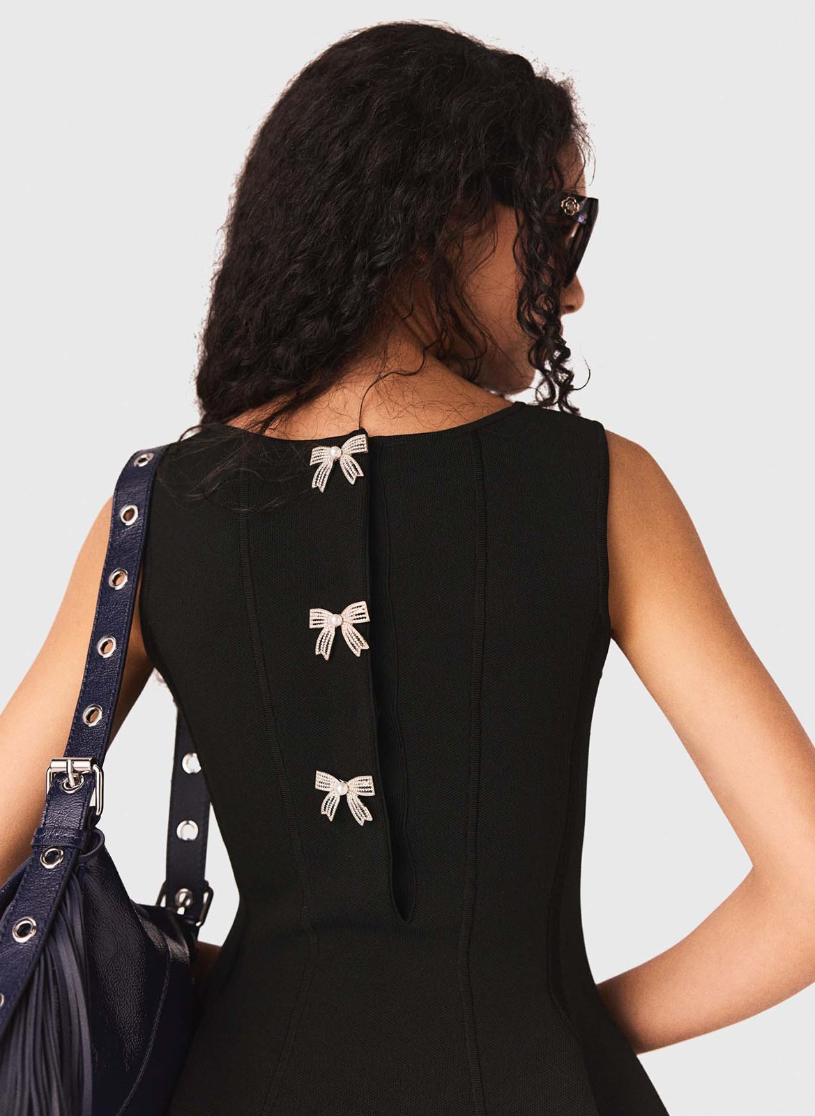 Robe courte col rond MAJE Noir