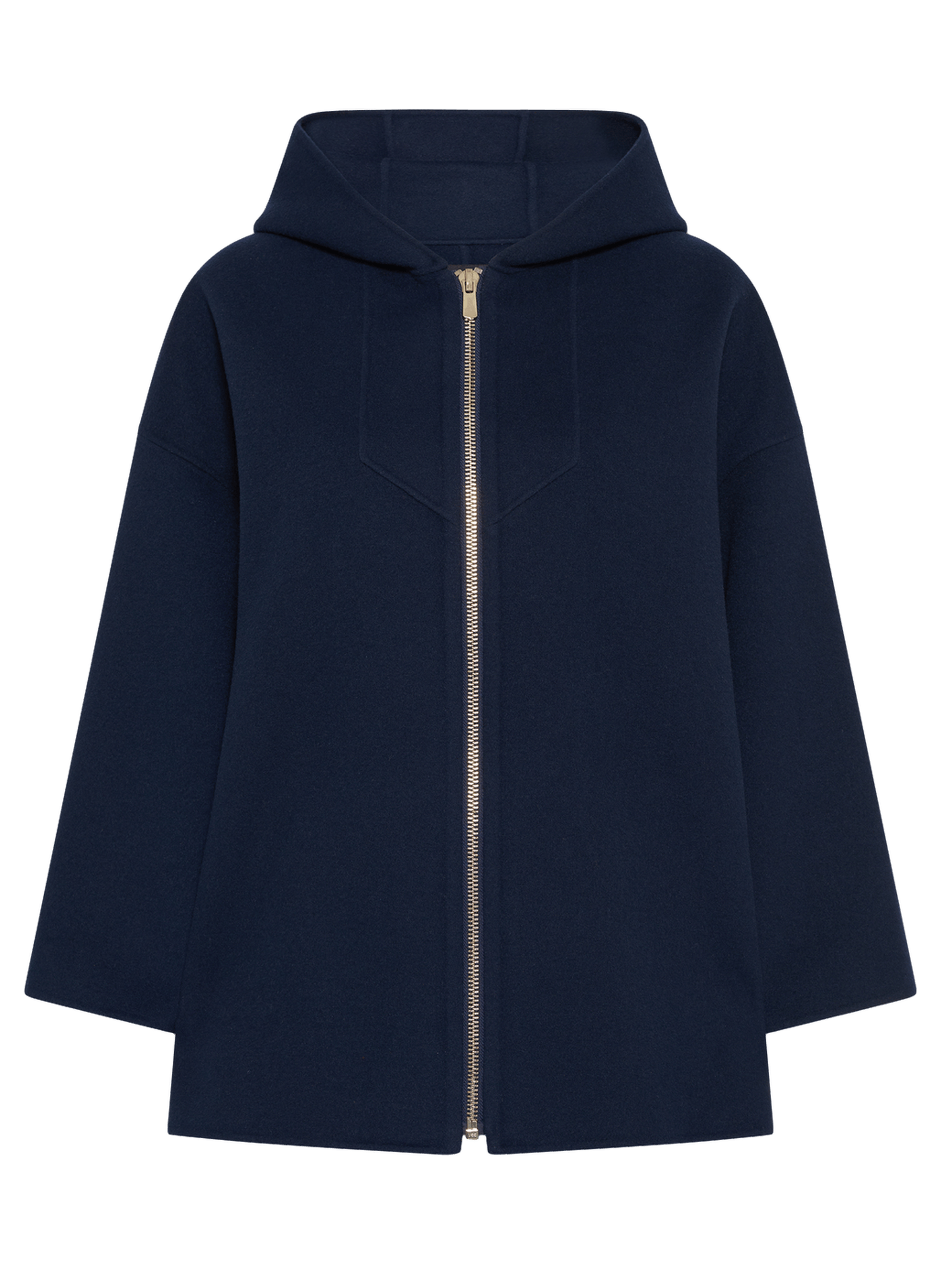 Veste à capuche en laine double face- PATRICIA GERARD DAREL Bleu