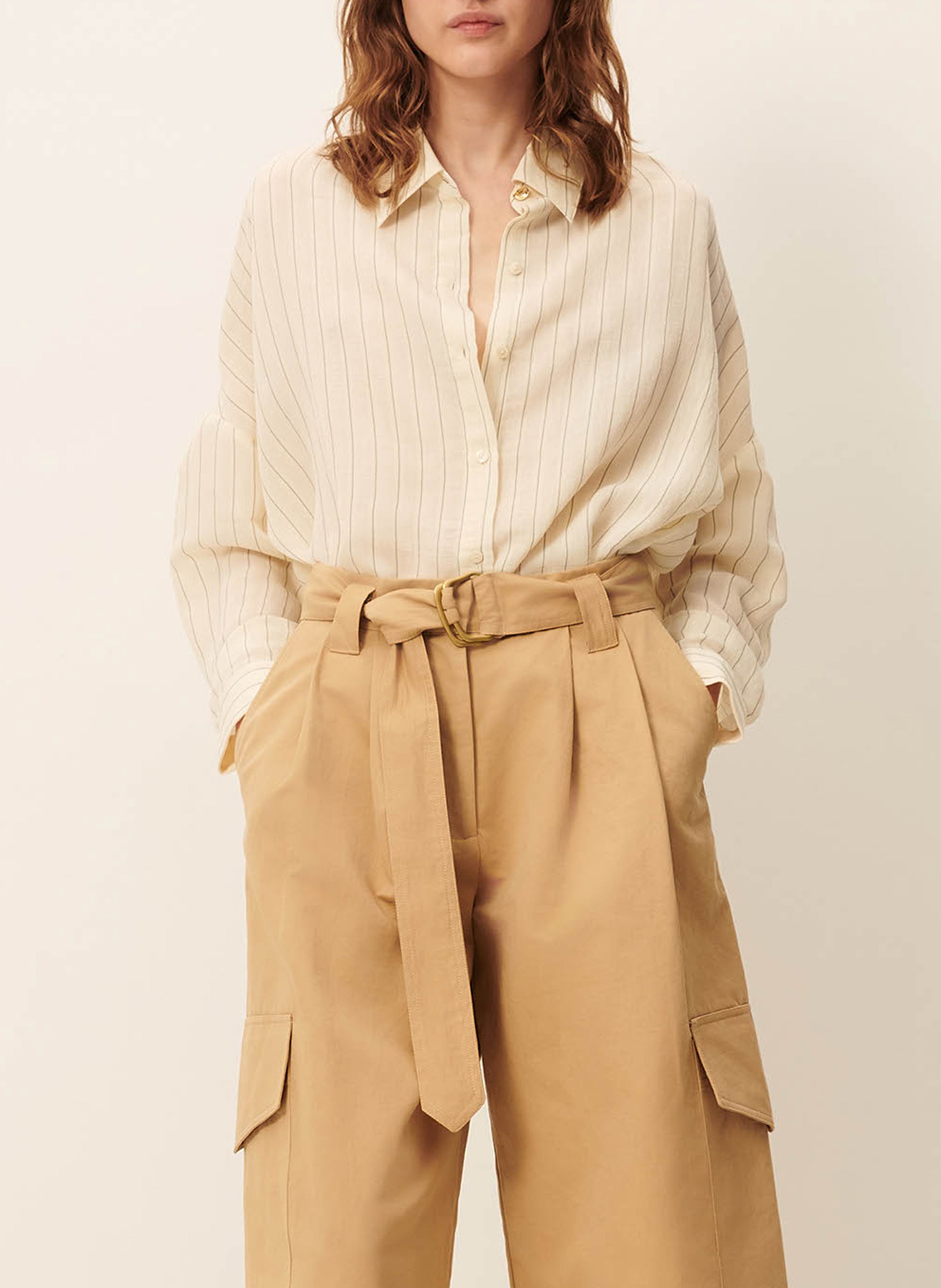 Chemise ample col classique botan SESSUN Beige