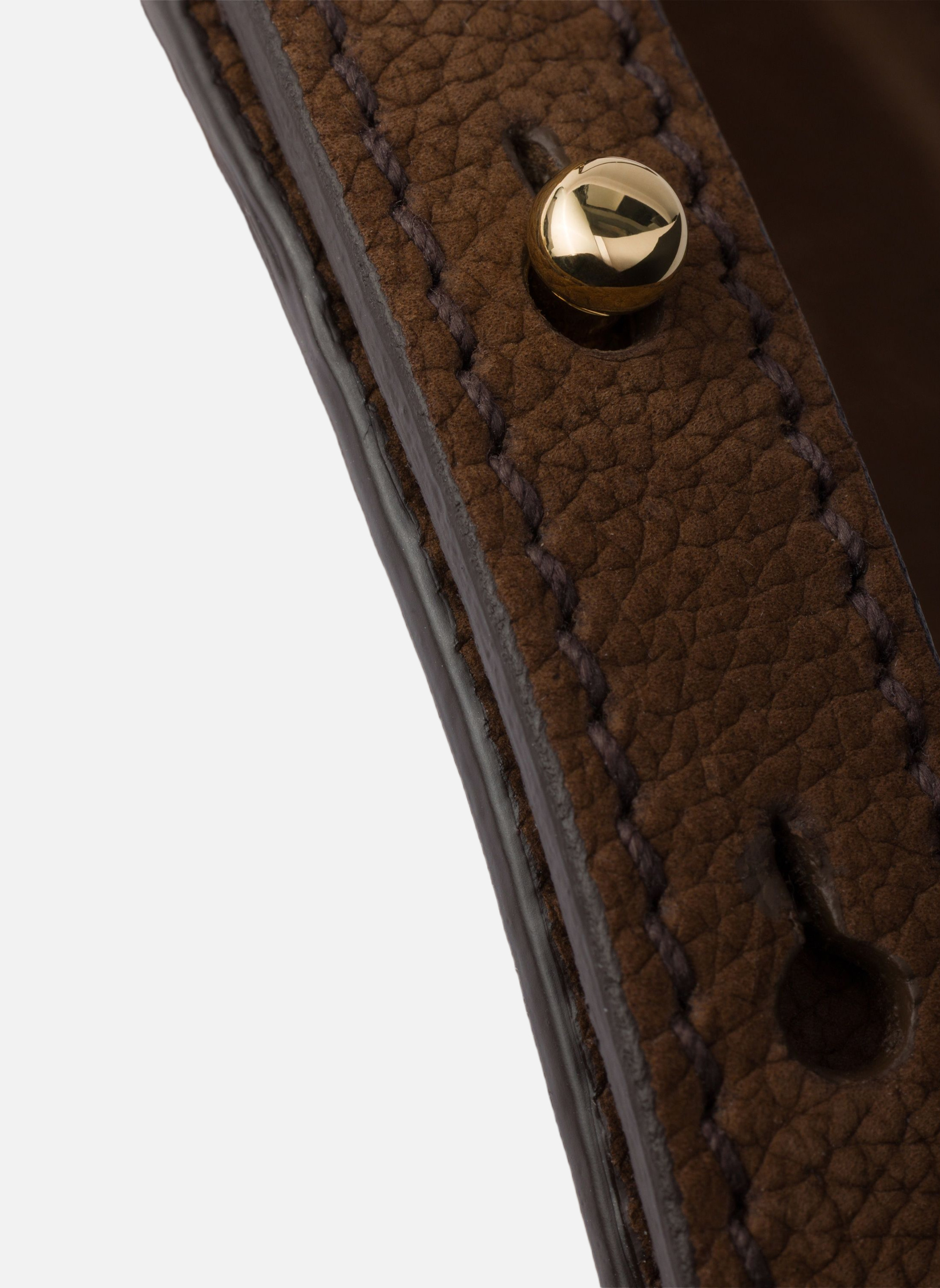 Petit sac prada arqué en cuir nubuck PRADA Marron