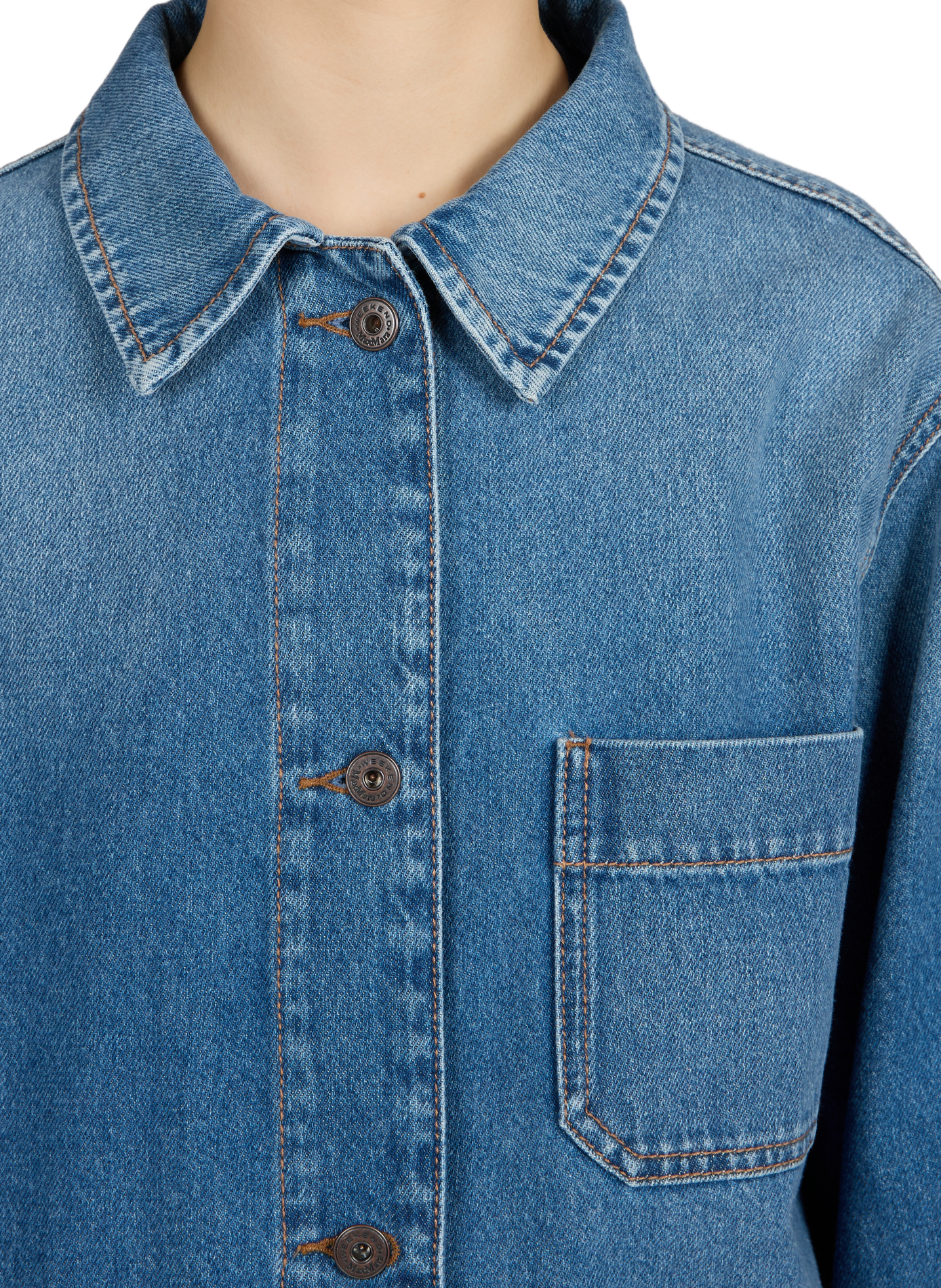 Veste droite en jean en coton MAX MARA WEEK END Bleu