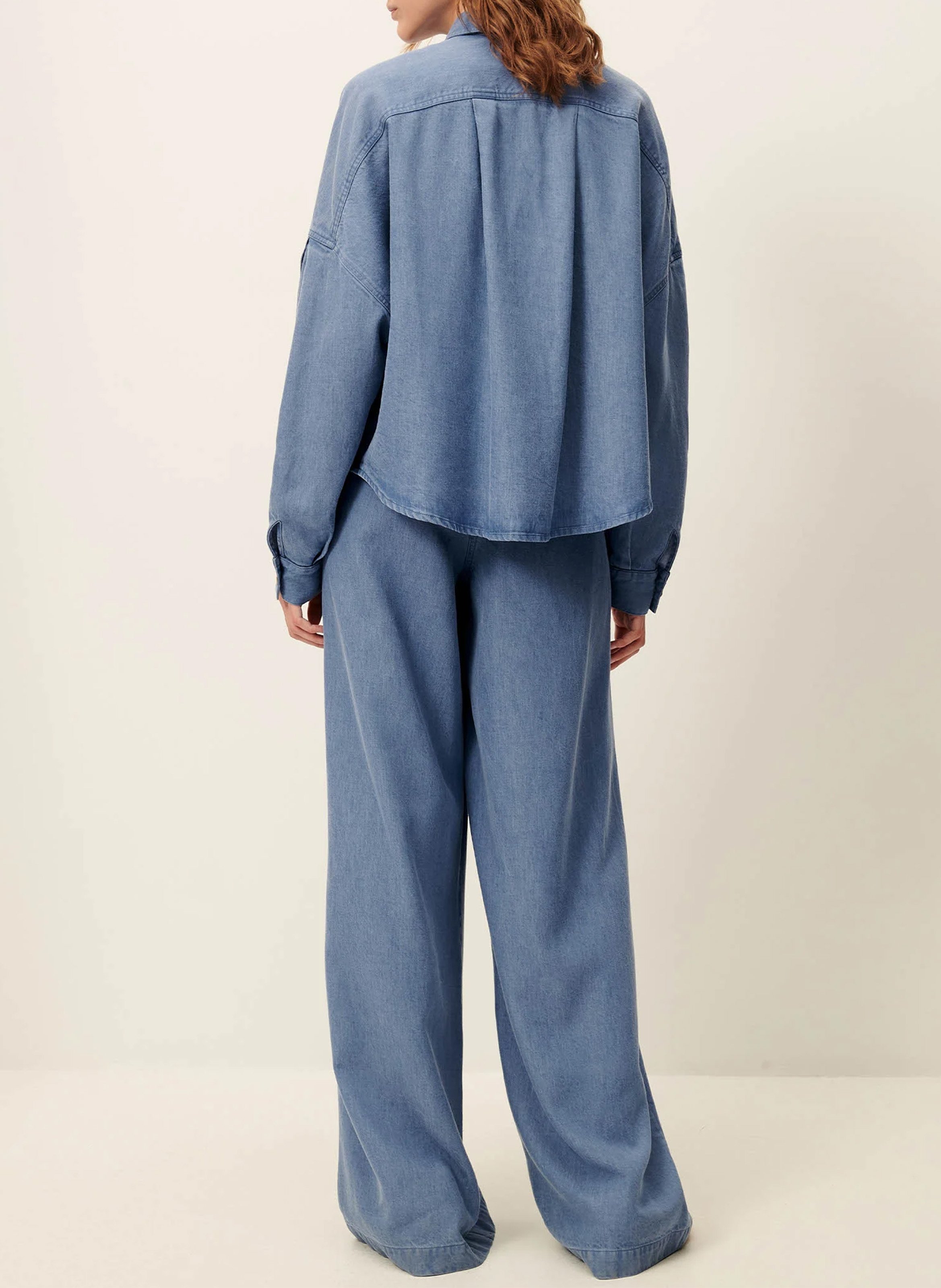 Pantalon large taille haute provenco blue SESSUN Bleu