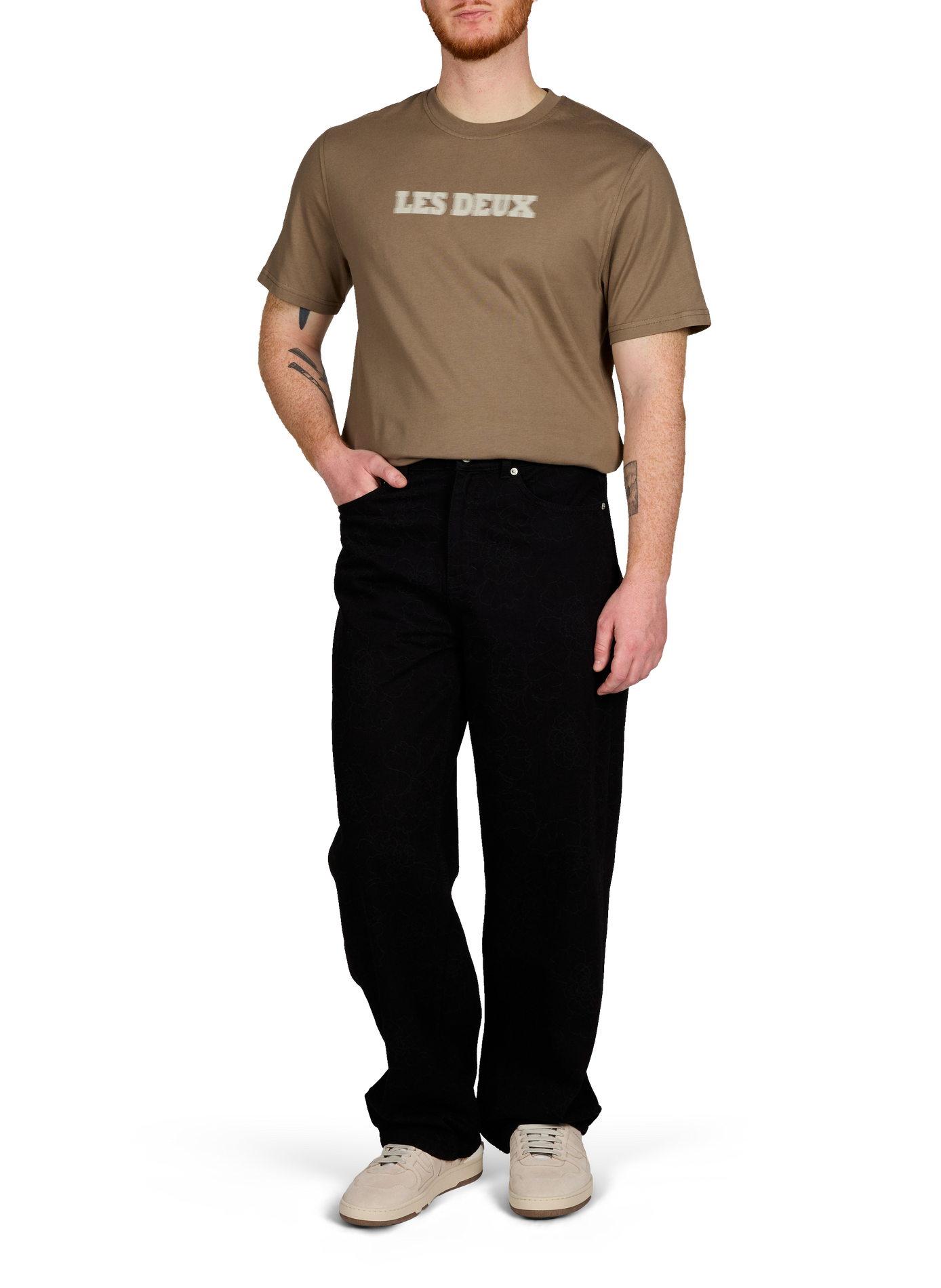 Short-sleeved Brady organic cotton T-shirt LES DEUX Brown