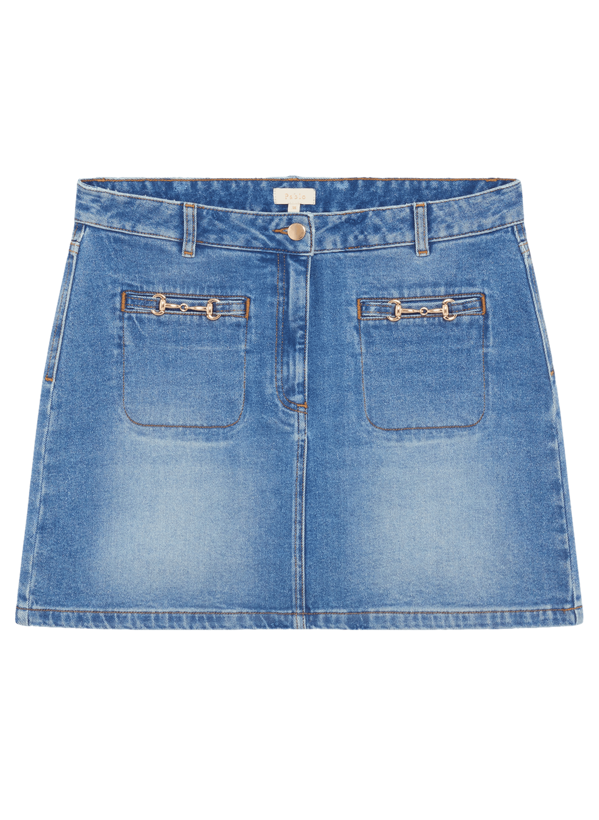 Jupe courte en denim à mors - natia PABLO Bleu