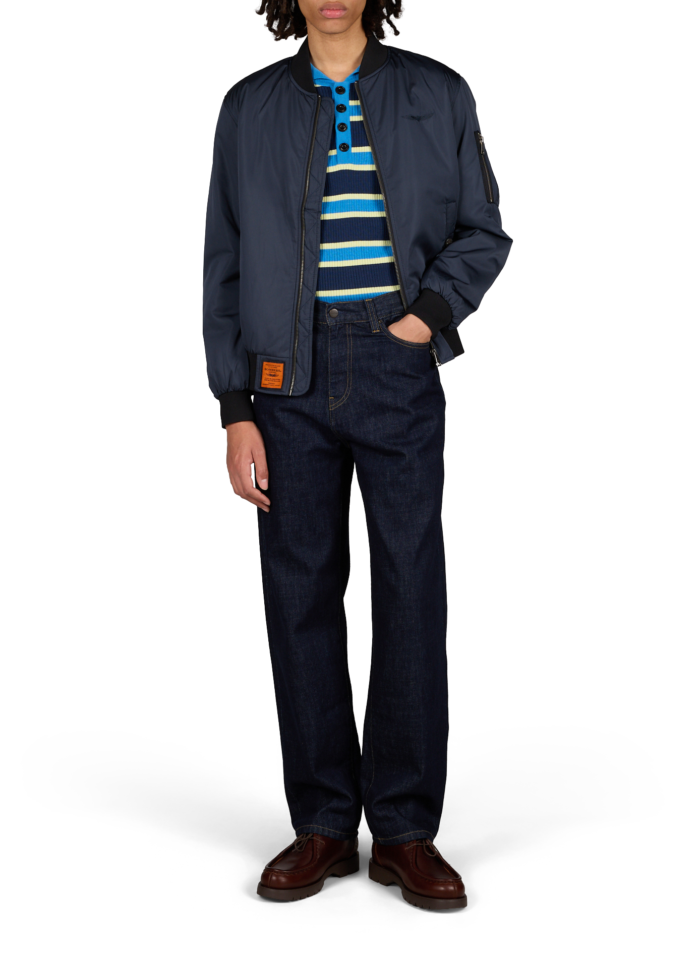 Bomber Max with logo embroidery on the chest Blue