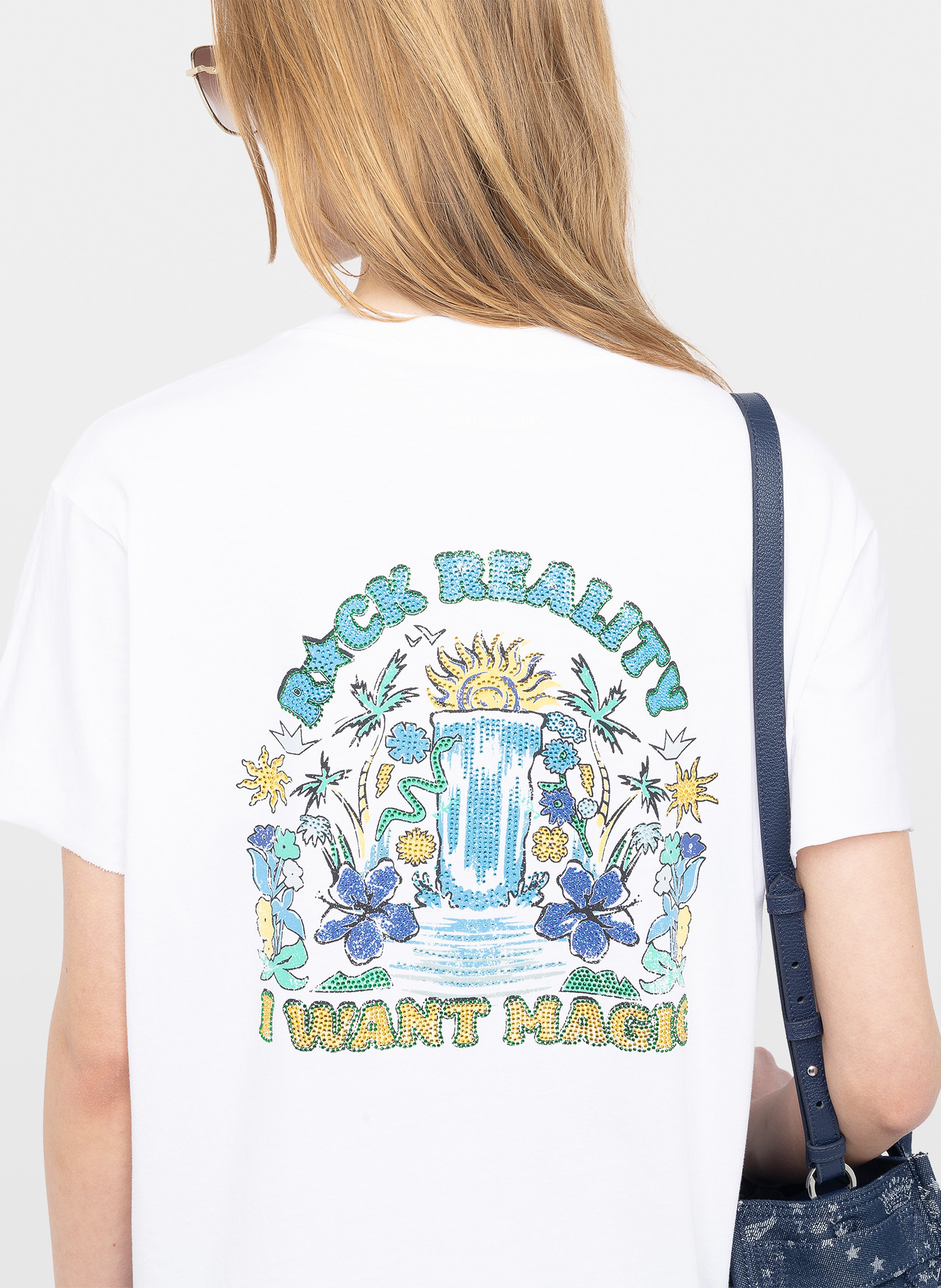 Tee-shirt col rond en coton bio tommer ZADIG&VOLTAIRE Blanc