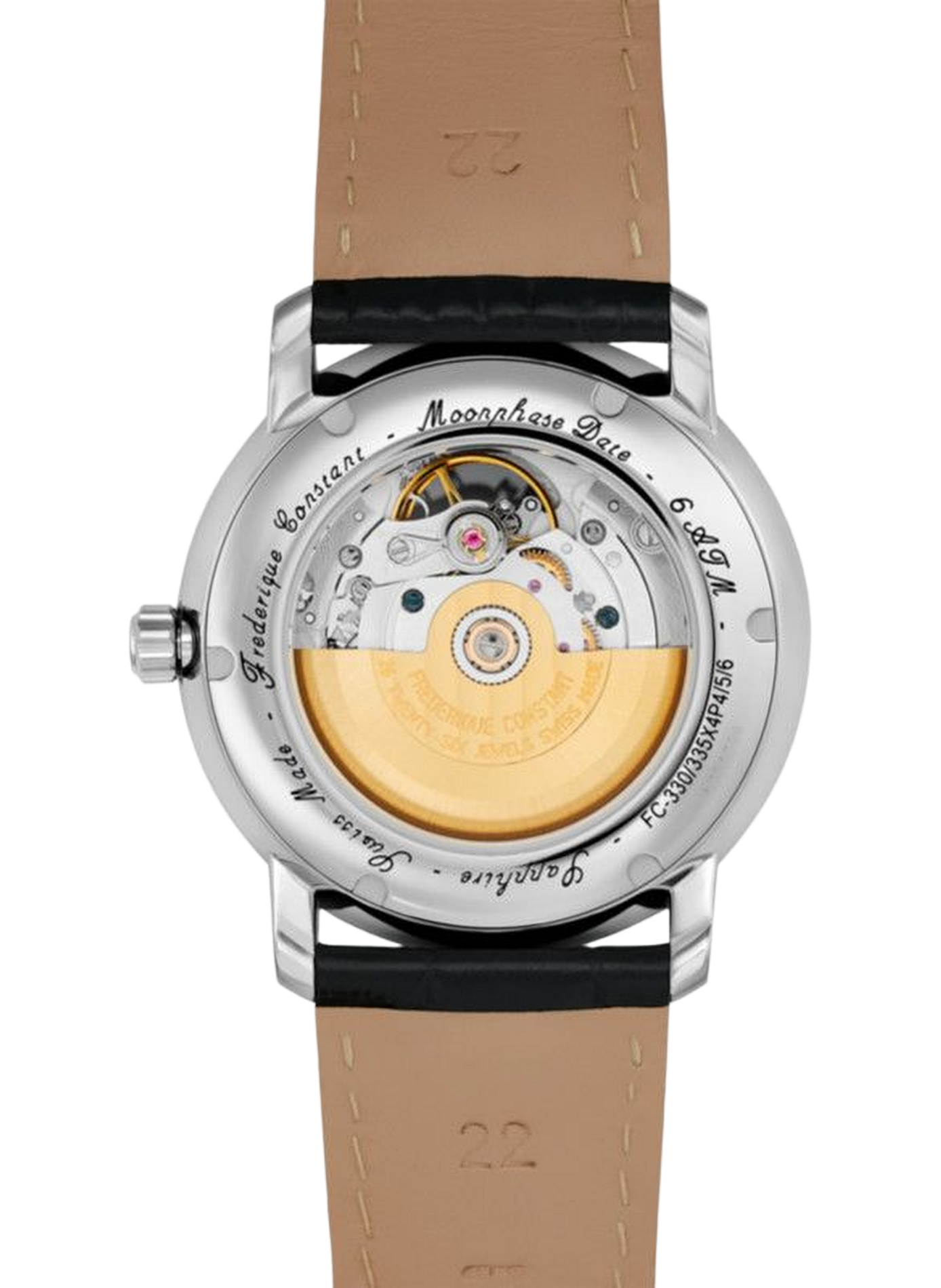 Montre automatique en cuir de veau FREDERIQUE CONSTANT Blanc