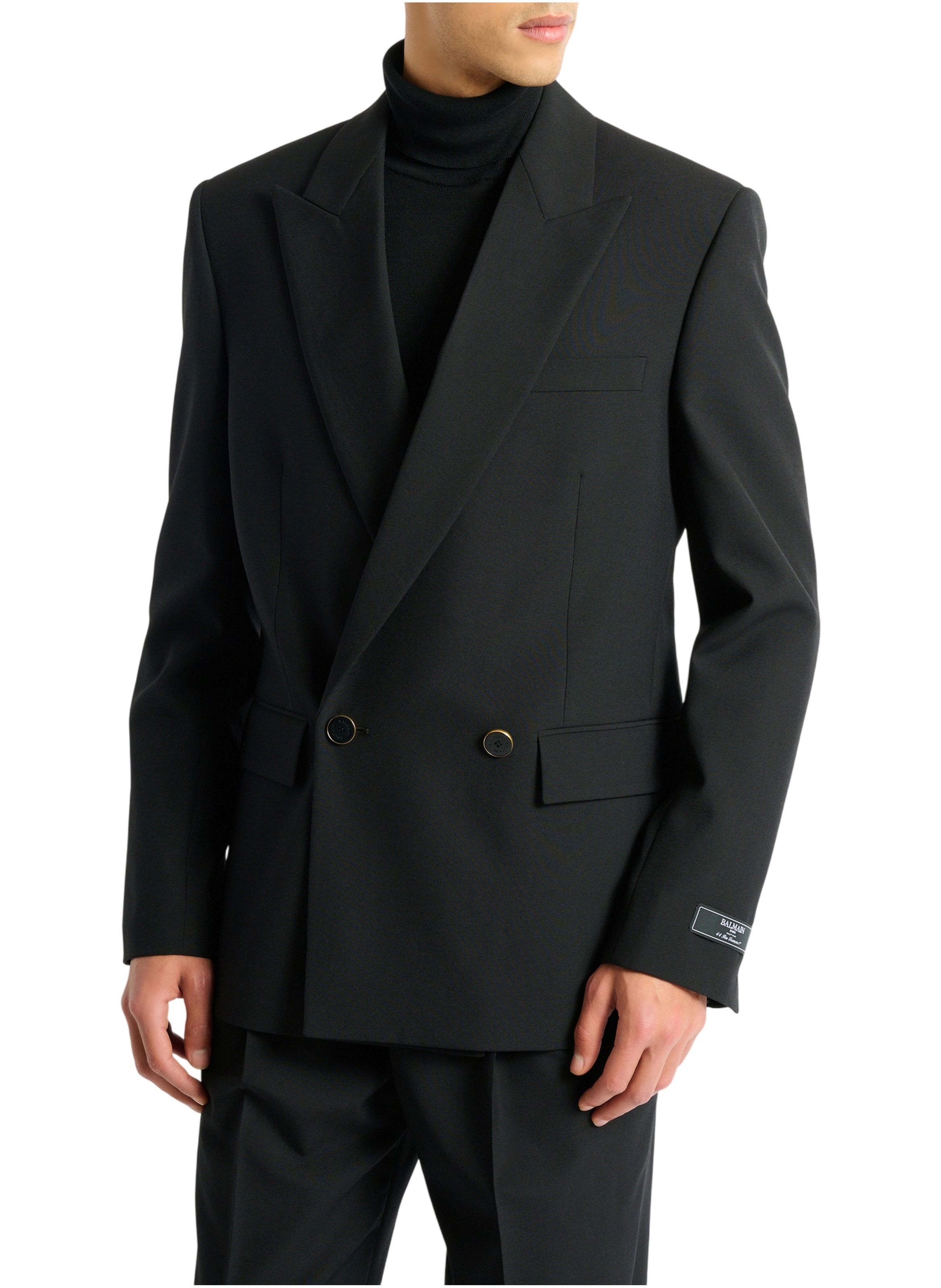 Veste 2 boutons en laine BALMAIN Noir