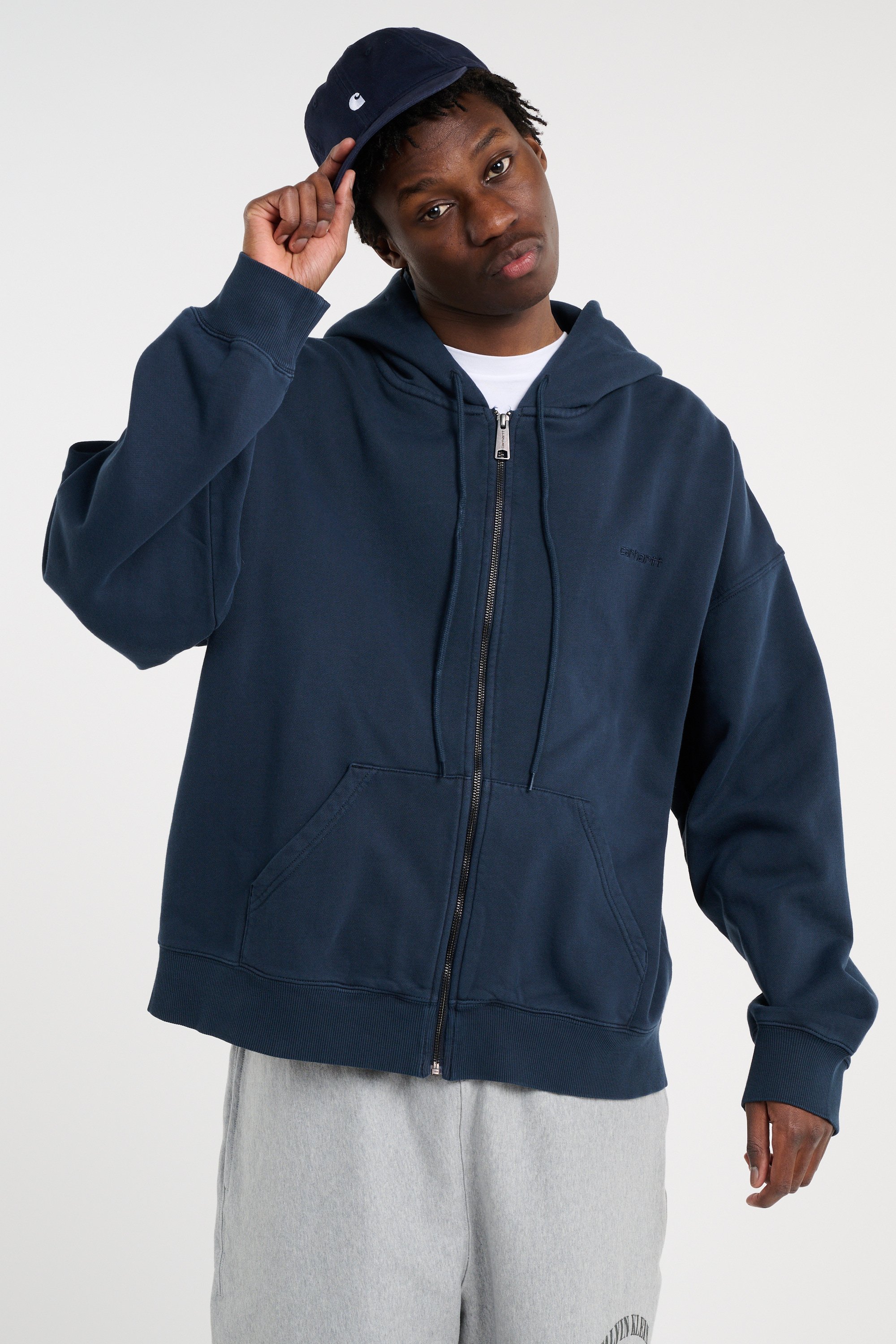 Hoodie zippé hooded benton sweat jacket CARHARTT WIP Bleu