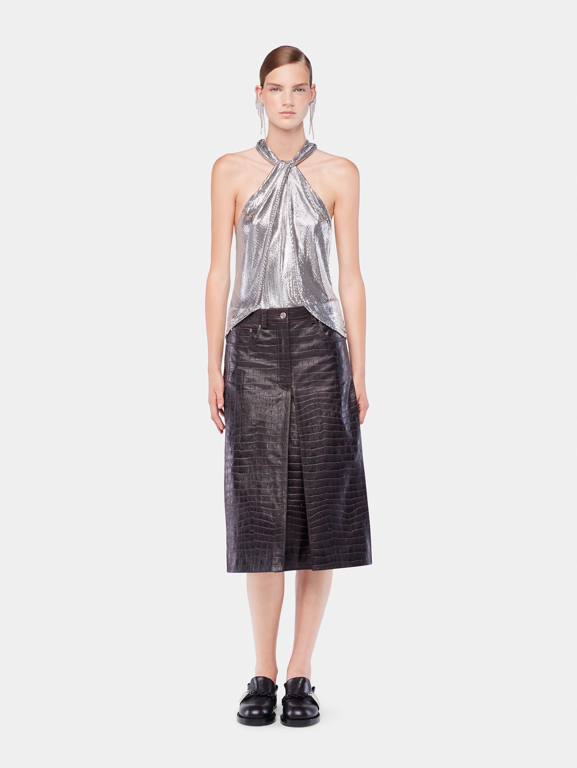 Top en mesh RABANNE Argent